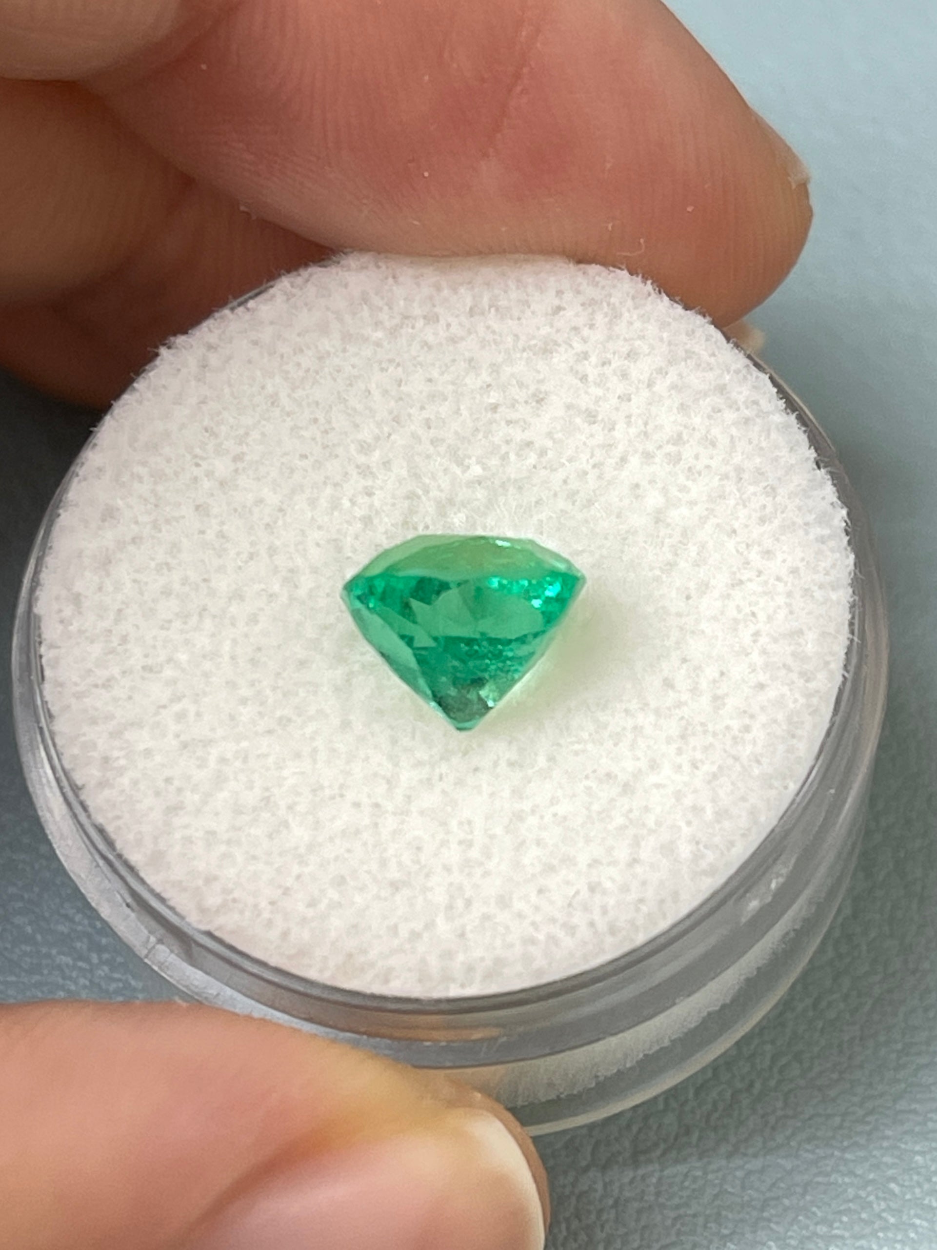 2.13 Carat 8x7.5 Electric Muzo Green Natural Loose Colombian Emerald-Cushion Cut - JR Colombian Emeralds