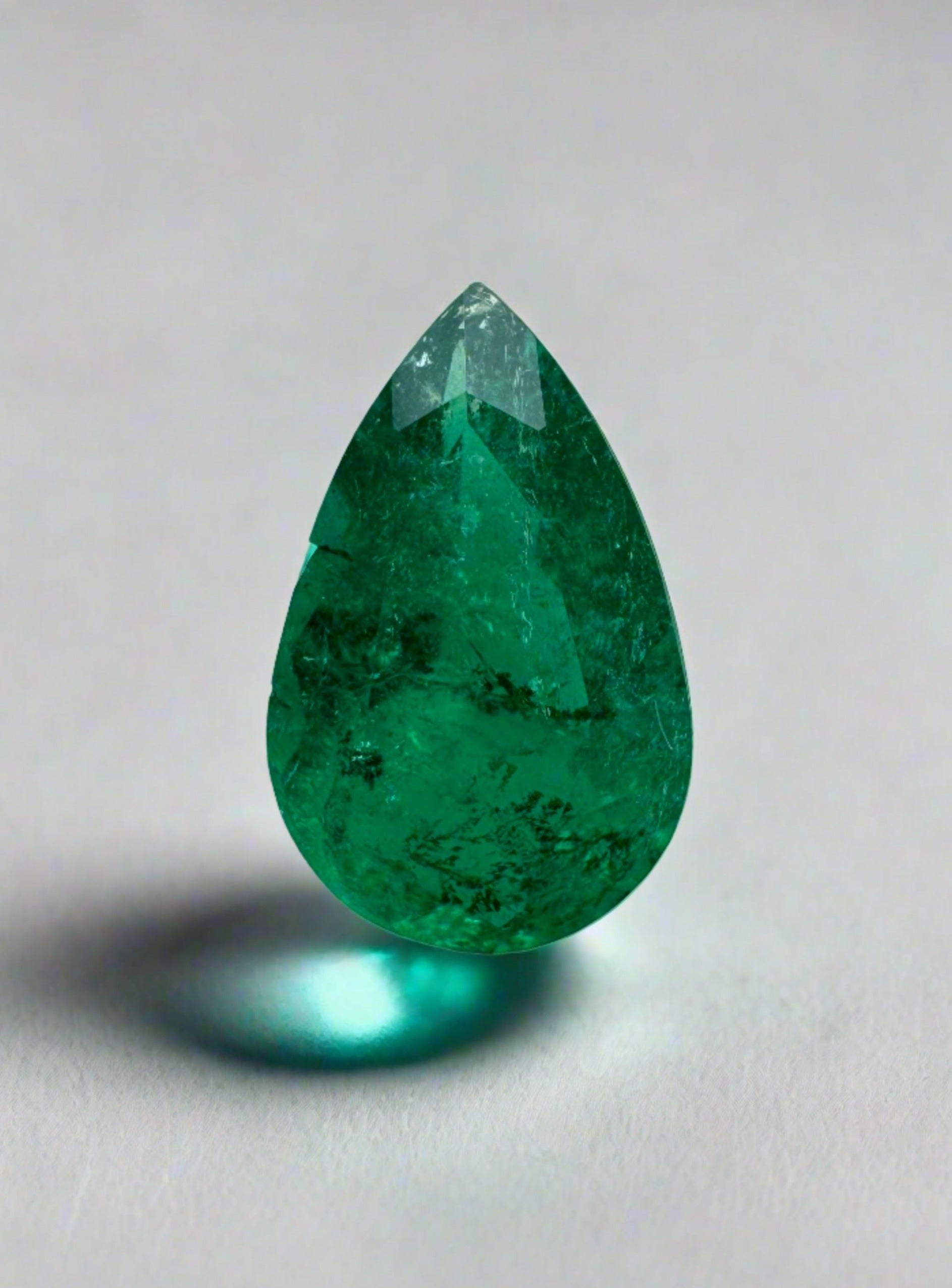 0.78 carat Dark Muzo Green Natural Loose Colombian Emerald-Pear Cut - JR Colombian Emeralds