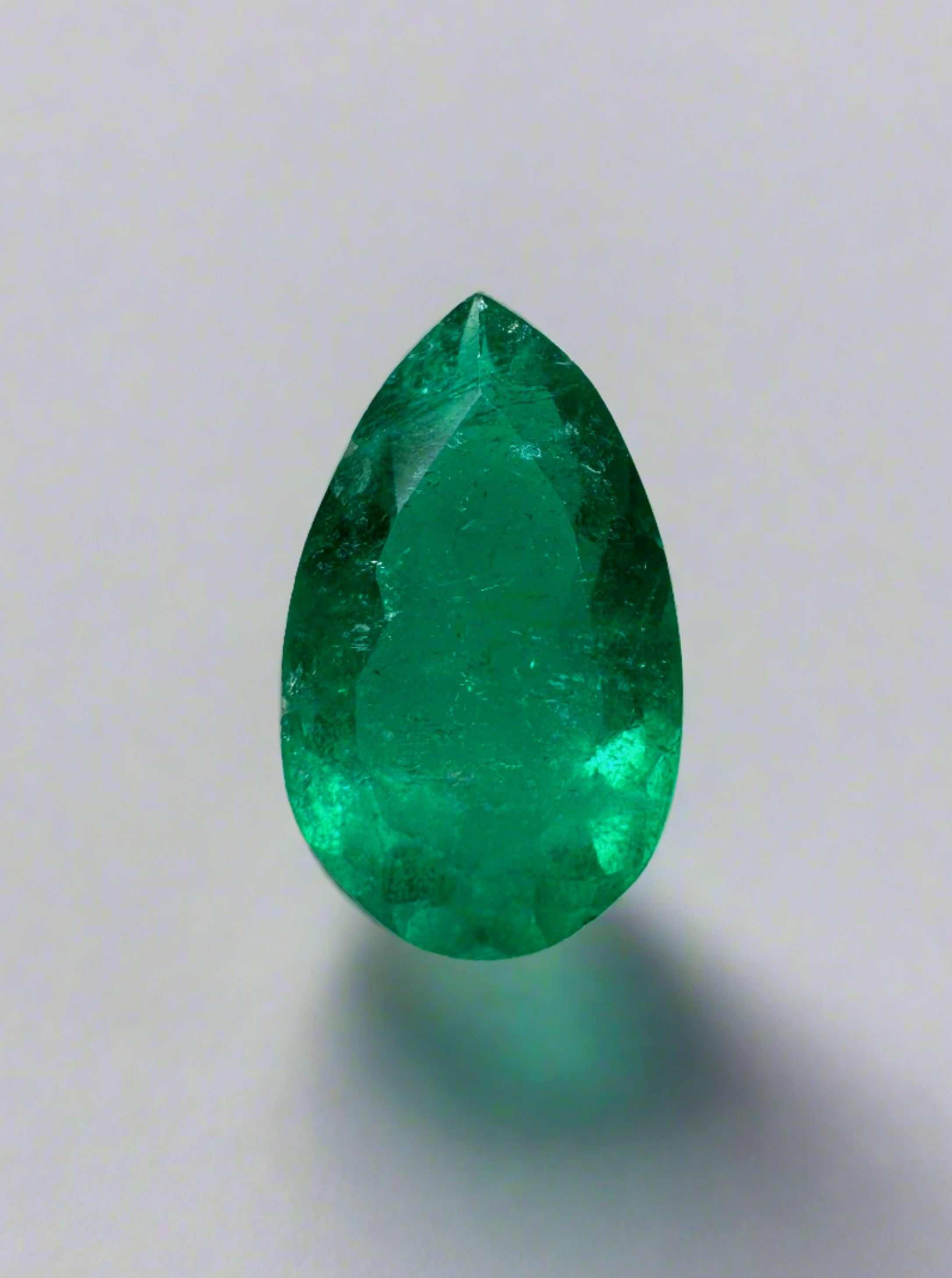 0.96 carat Dark Green Natural Loose Colombian Emerald-Pear Cut - JR Colombian Emeralds