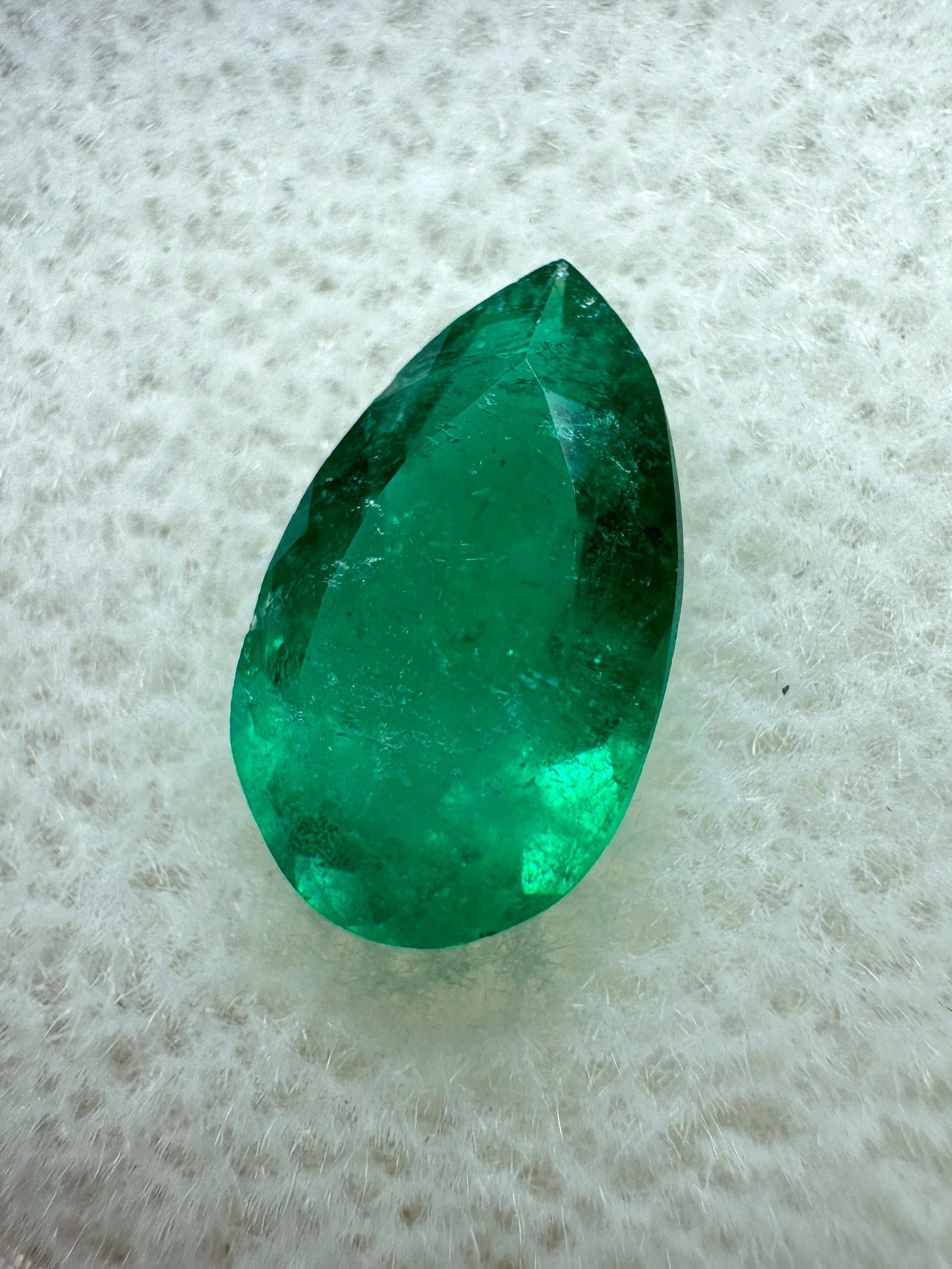 0.96 carat Dark Green Natural Loose Colombian Emerald-Pear Cut - JR Colombian Emeralds