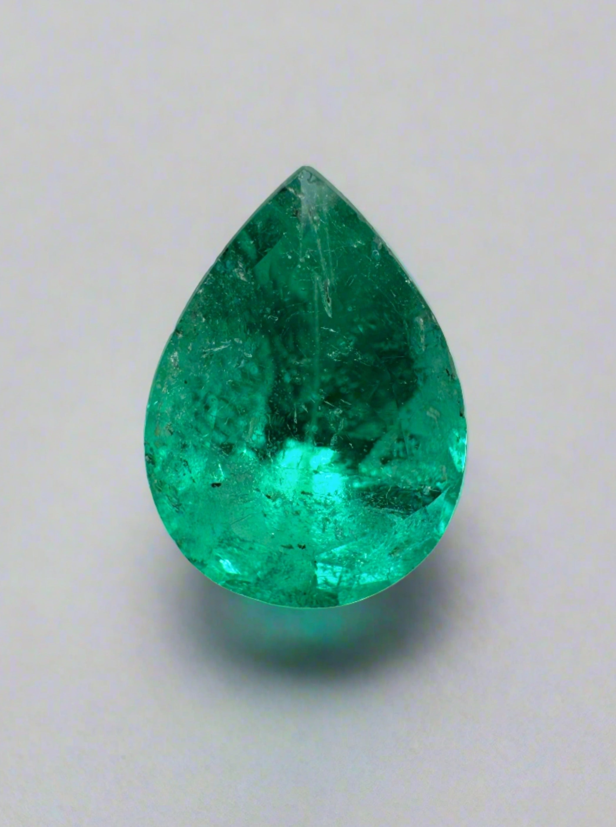 1.15 carat Medium Green Natural Loose Colombian Emerald-Pear Cut - JR Colombian Emeralds