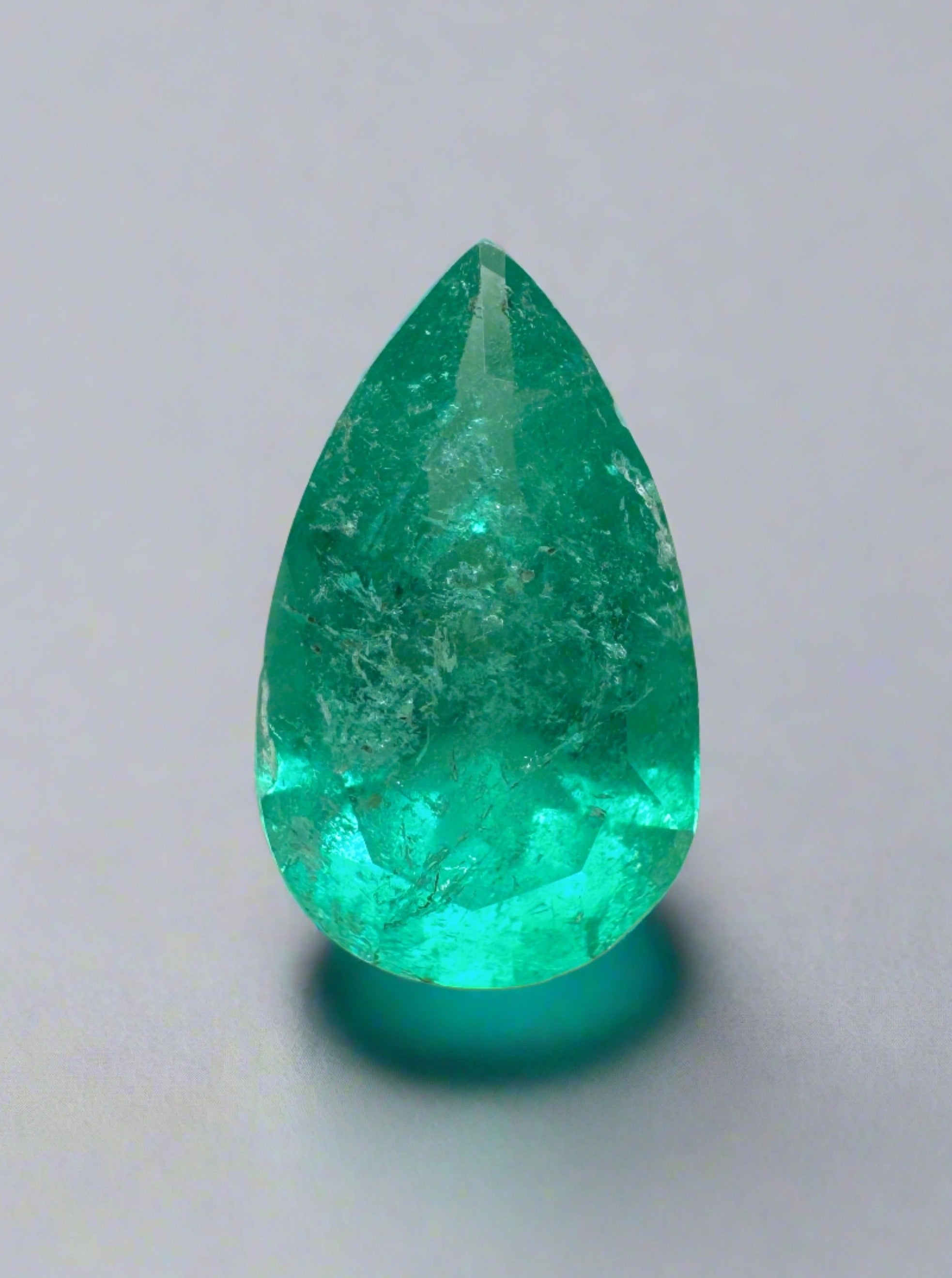 1.27 carat Medium Light Green Natural Loose Colombian Emerald-Pear Cut - JR Colombian Emeralds