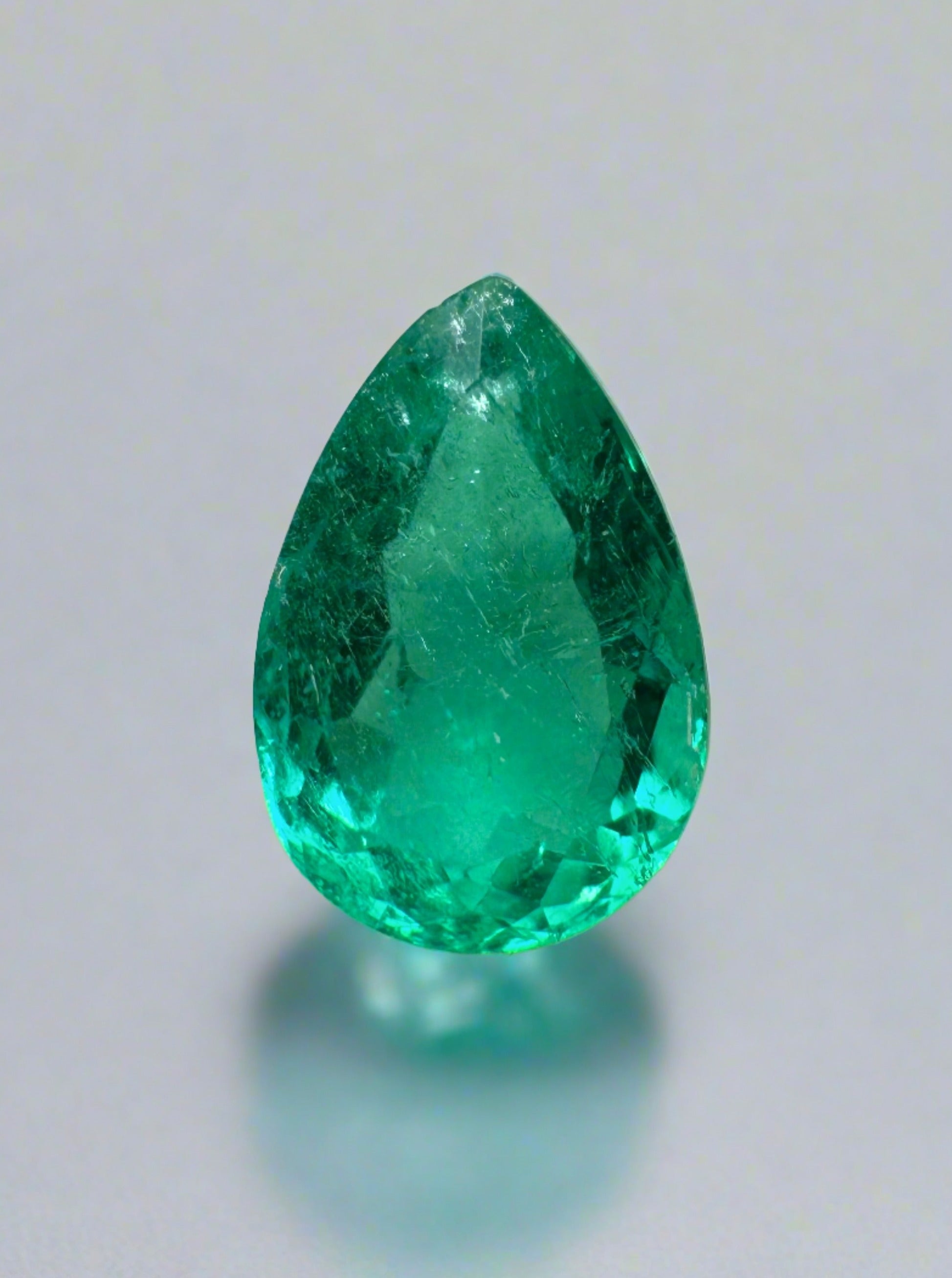 1.30 carat 8.5x6 VS Natural Loose Colombian Emerald-Pear Cut - JR Colombian Emeralds