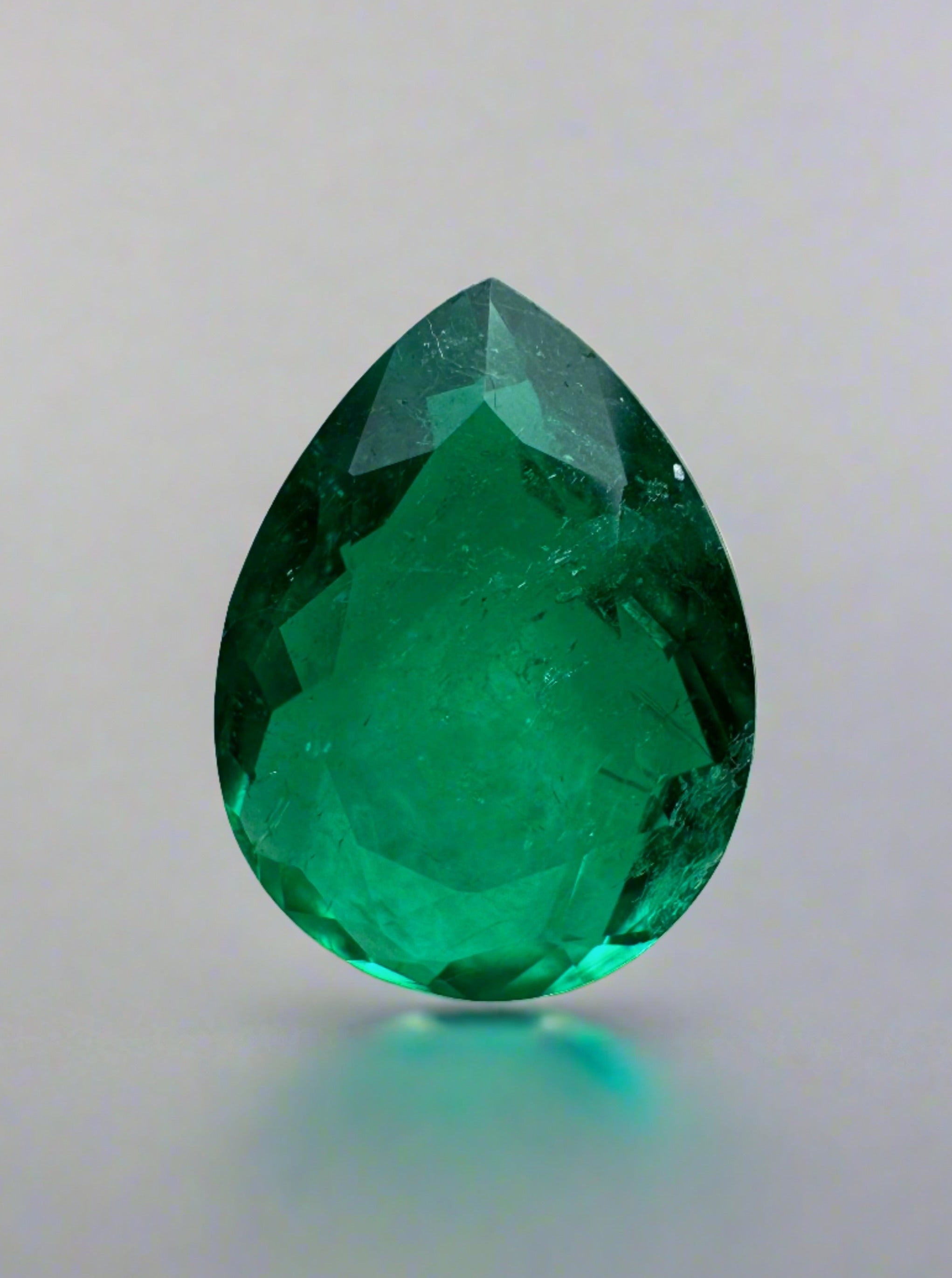 1.48 carat Chunky Muzo Green Natural Loose Colombian Emerald-Pear Cut - JR Colombian Emeralds