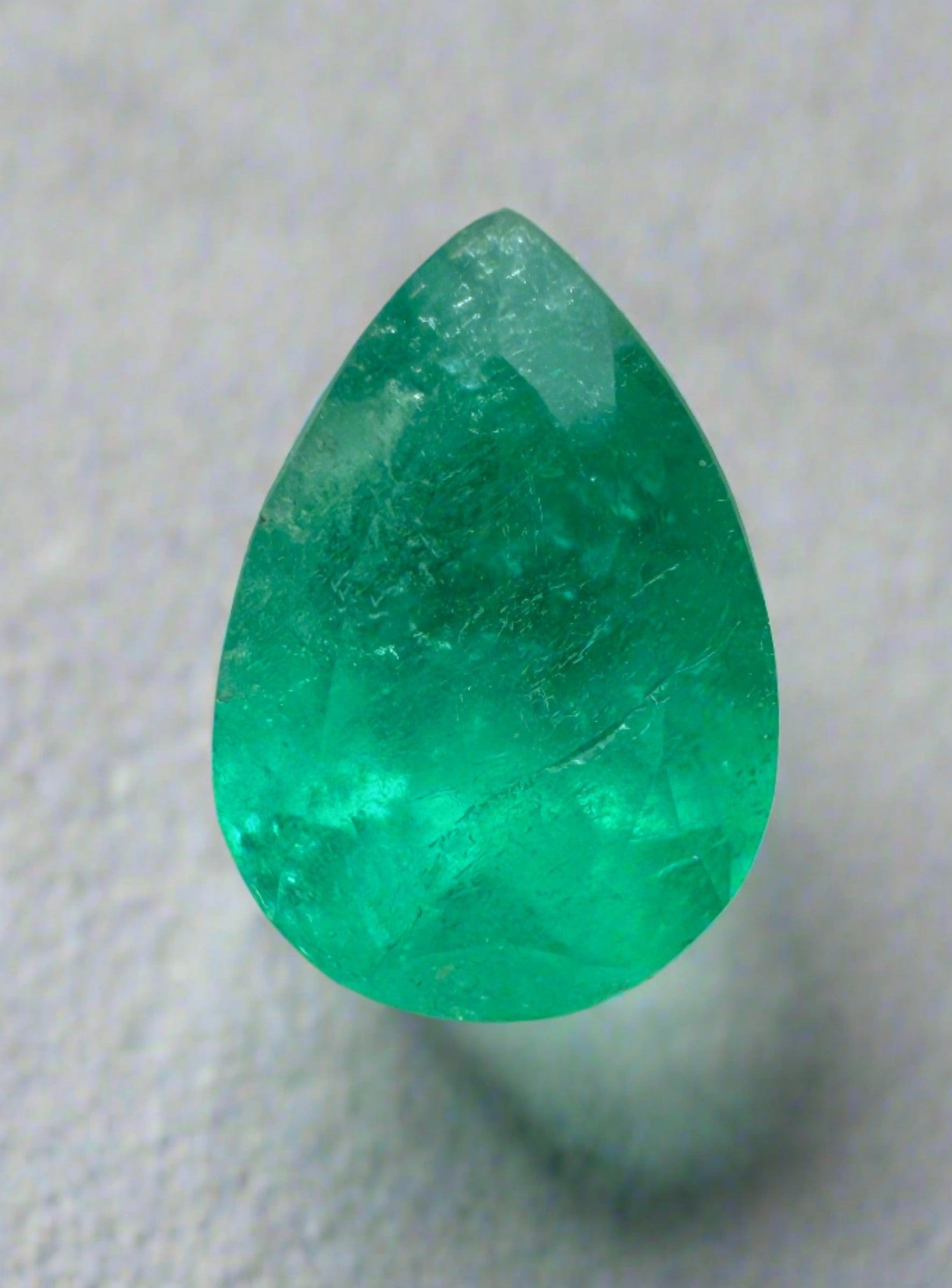 1.58 carat Medium Green Natural Loose Colombian Emerald-Pear Cut - JR Colombian Emeralds