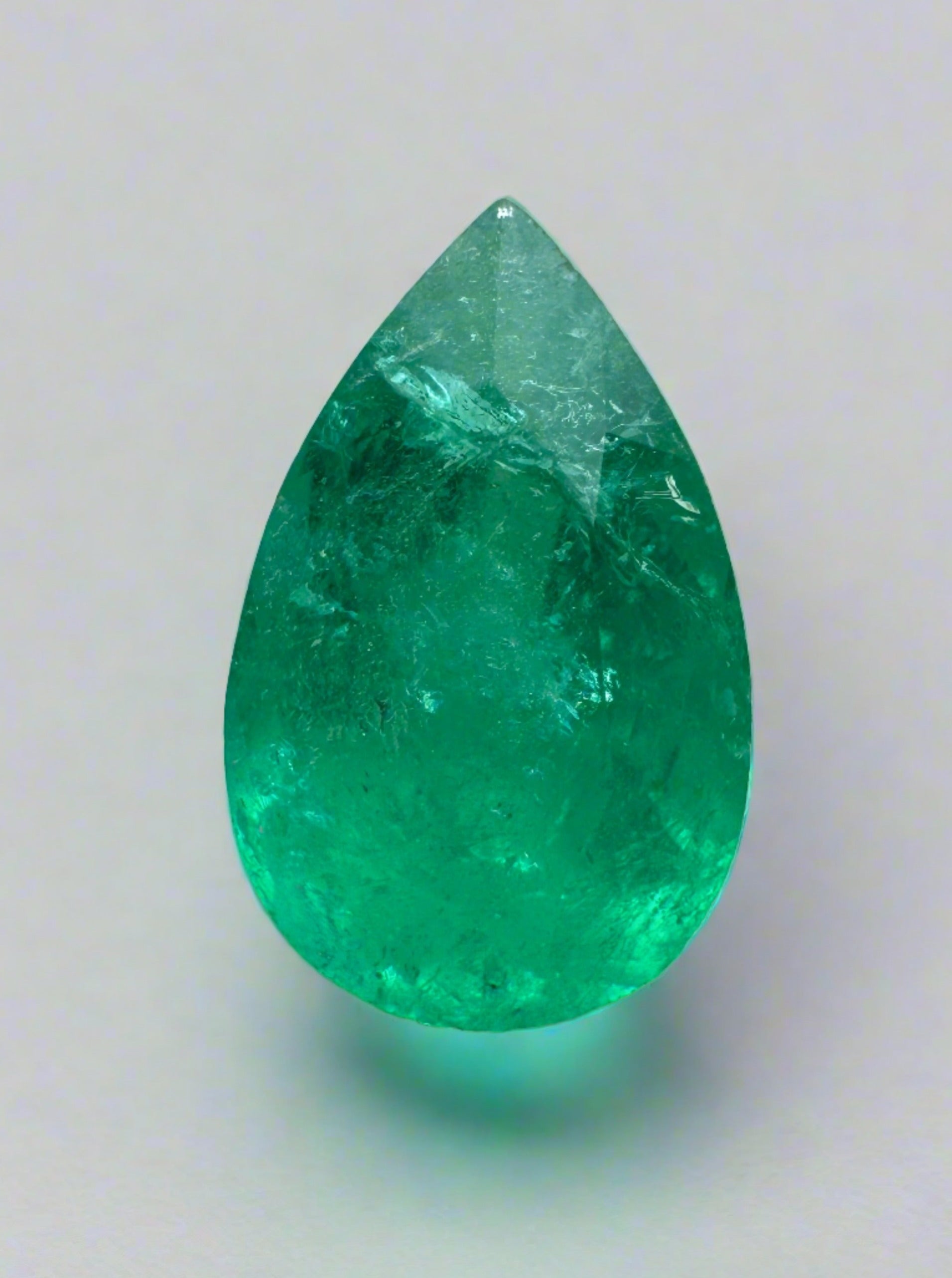 1.62 Carat Rich Green Natural Loose Colombian Emerald-Pear Cut - JR Colombian Emeralds