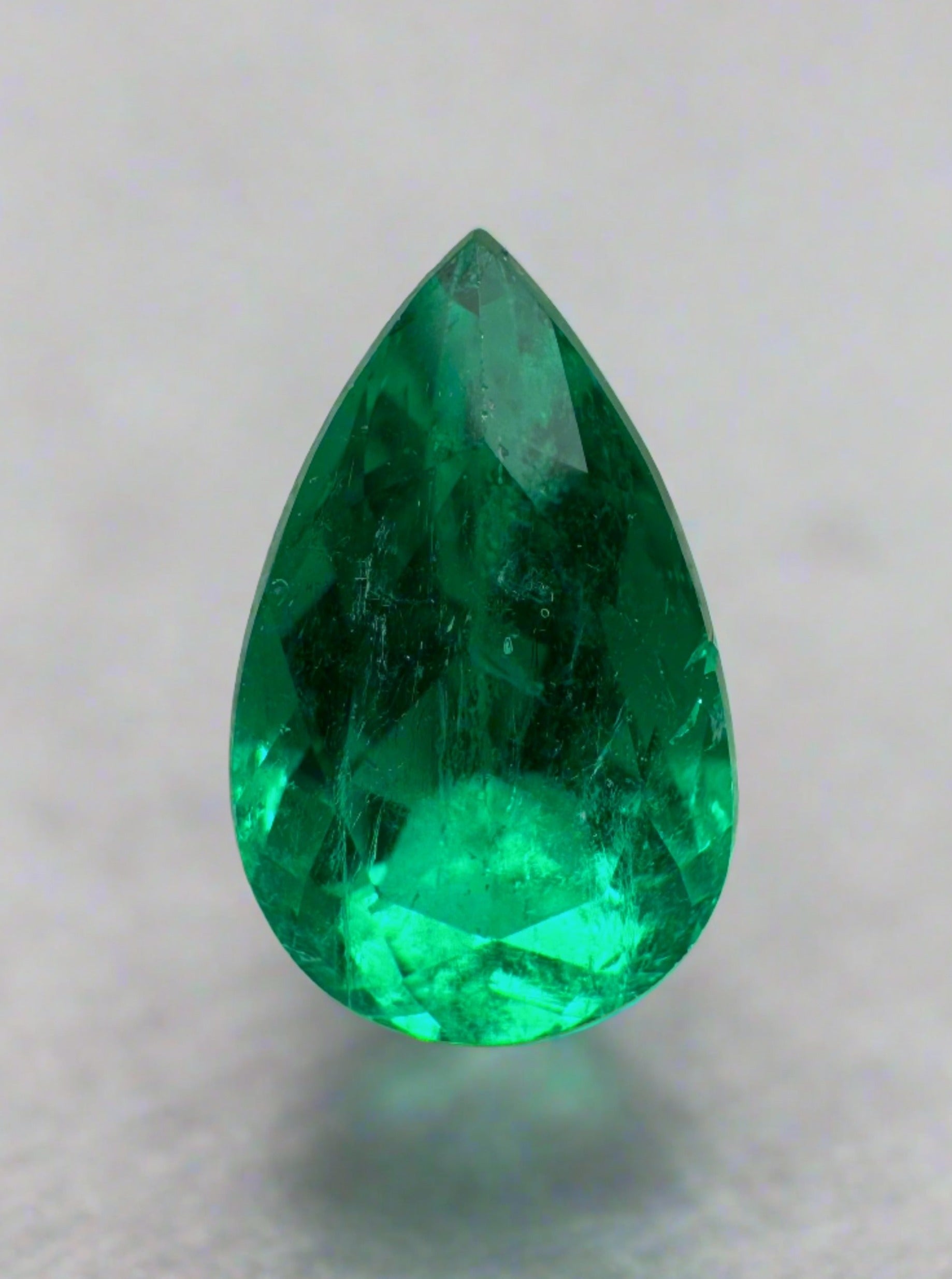 1.81 Carat 10x6 AAA+ Fine Green Natural Loose Colombian Emerald-Pear Cut - JR Colombian Emeralds