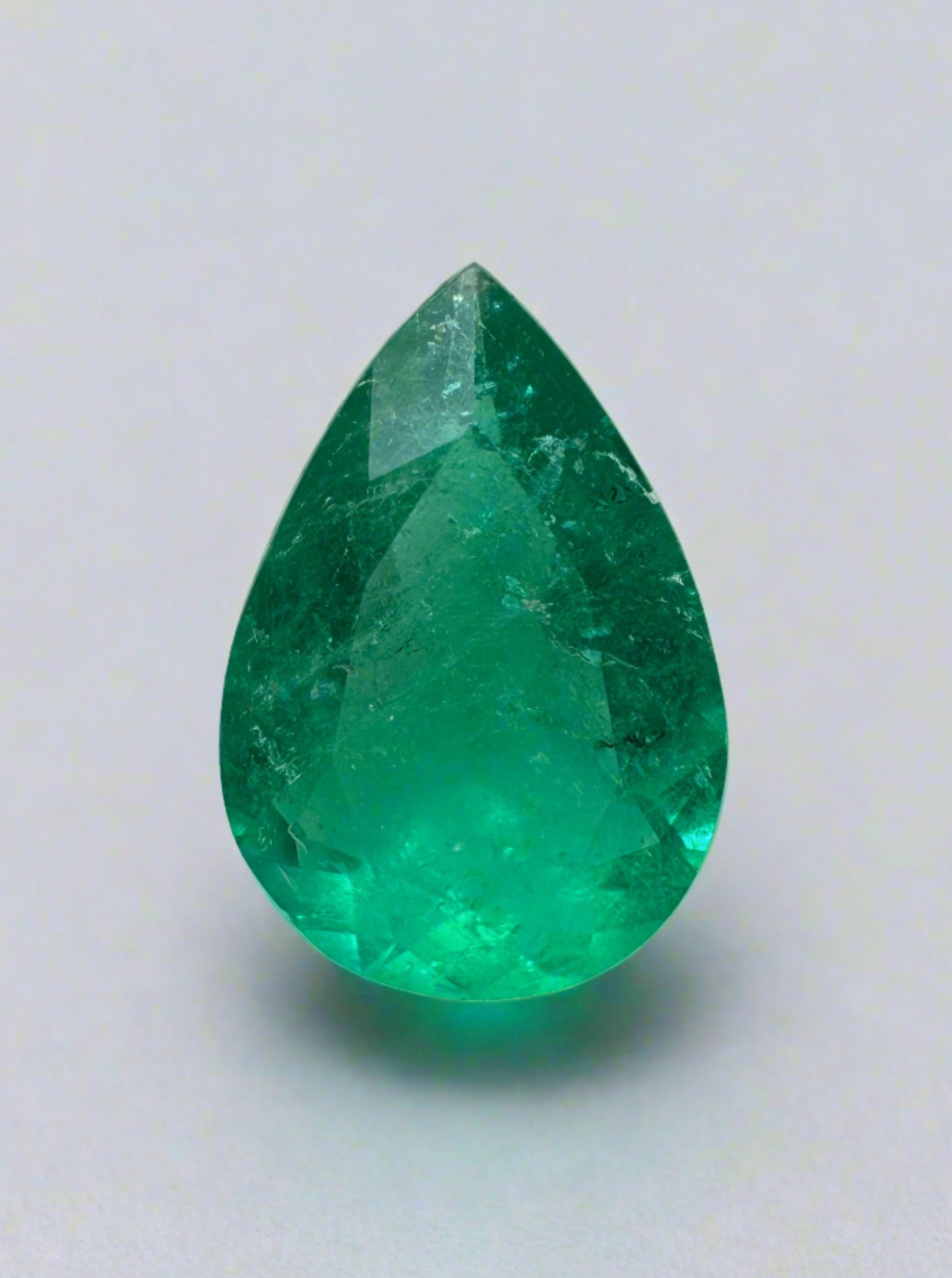 1.87 Carat Rich Green Natural Loose Colombian Emerald-Pear Cut - JR Colombian Emeralds