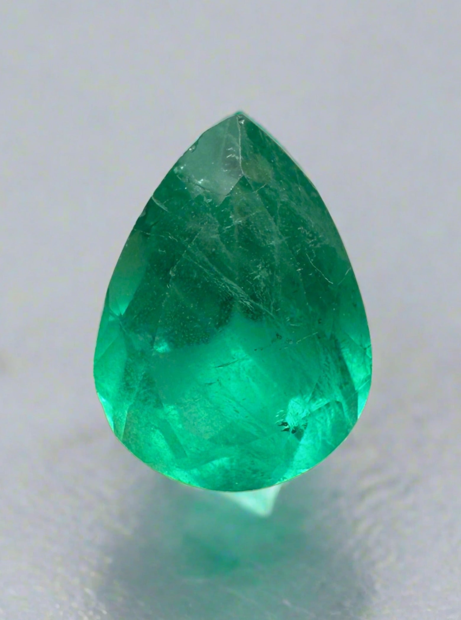 1.88 Carat Chunky Green Natural Loose Colombian Emerald-Pear Cut - JR Colombian Emeralds