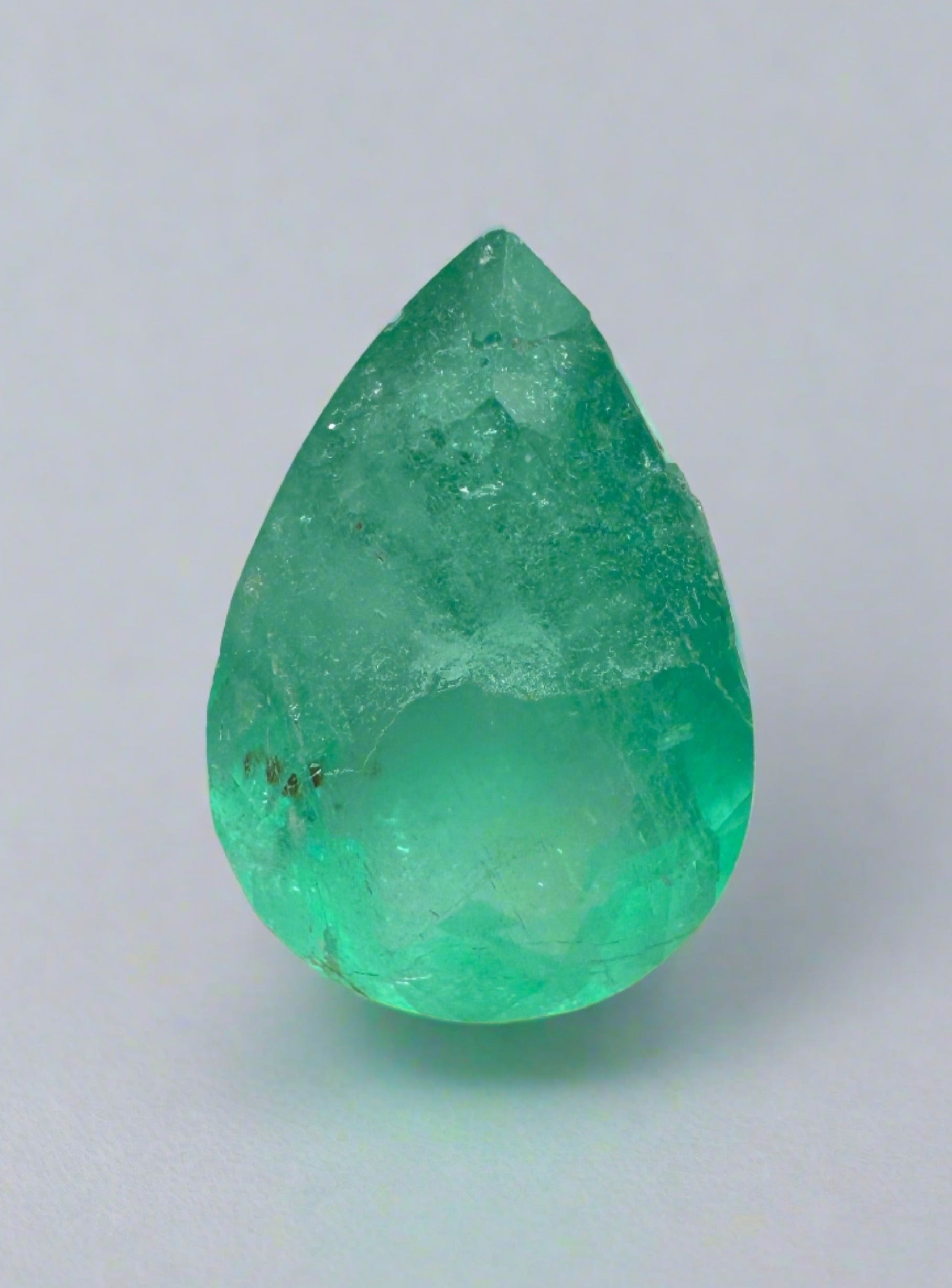 1.89 carat 10.6x7.4 Green Natural Loose Colombian Emerald-Pear Cut - JR Colombian Emeralds