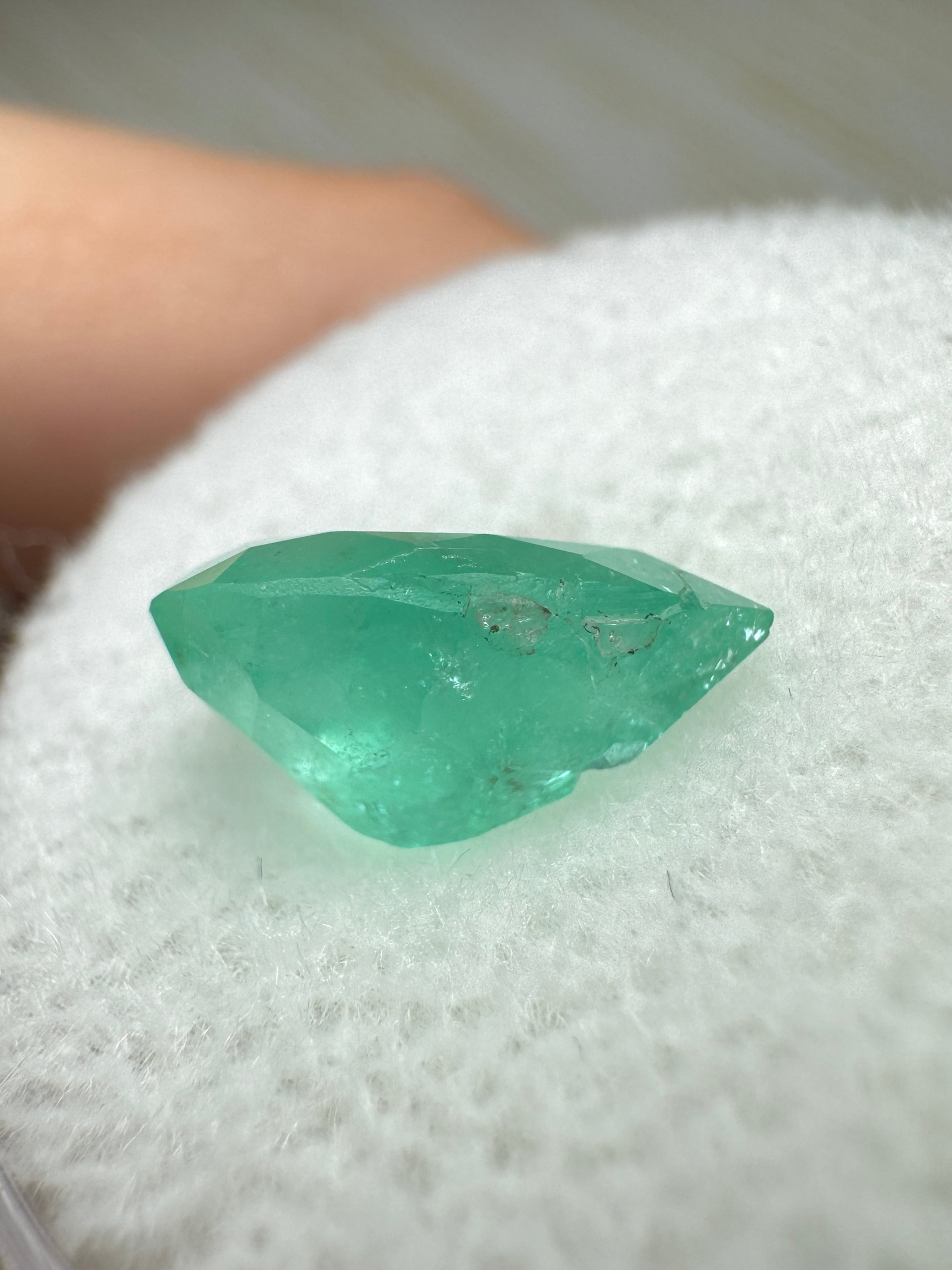 1.89 carat 10.6x7.4 Green Natural Loose Colombian Emerald-Pear Cut - JR Colombian Emeralds