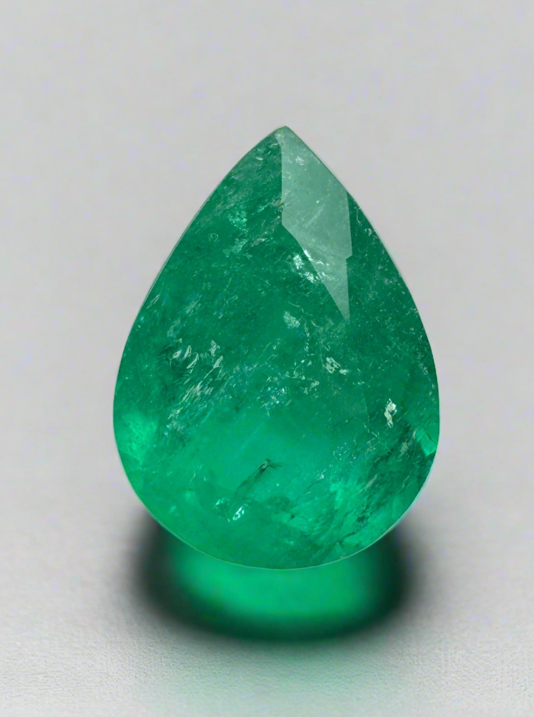 2.0 Carat Medium Green Natural Loose Colombian Emerald-Pear Cut - JR Colombian Emeralds