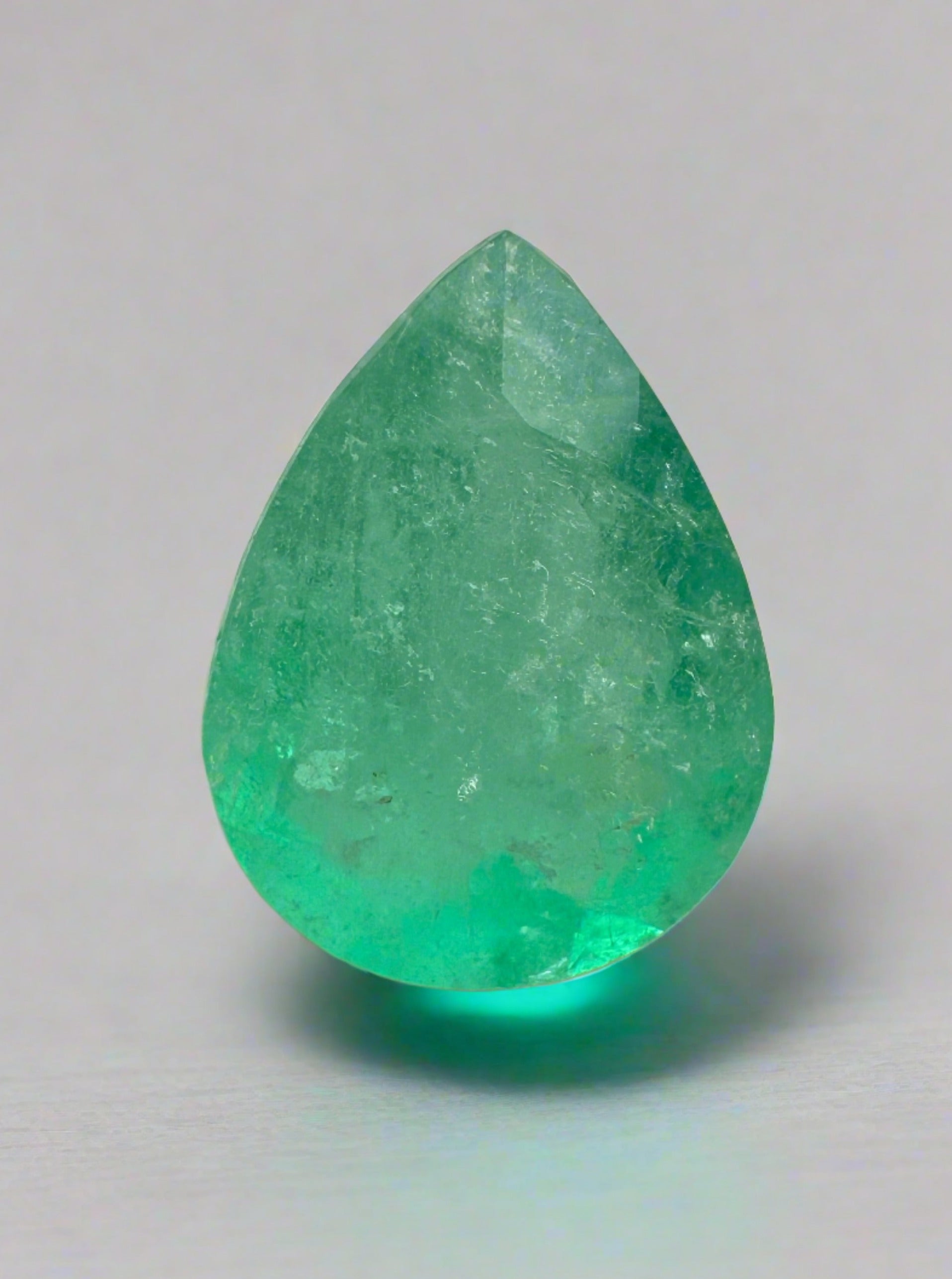 2.07 carat 10x7.7Green Natural Loose Colombian Emerald-Pear Cut - JR Colombian Emeralds