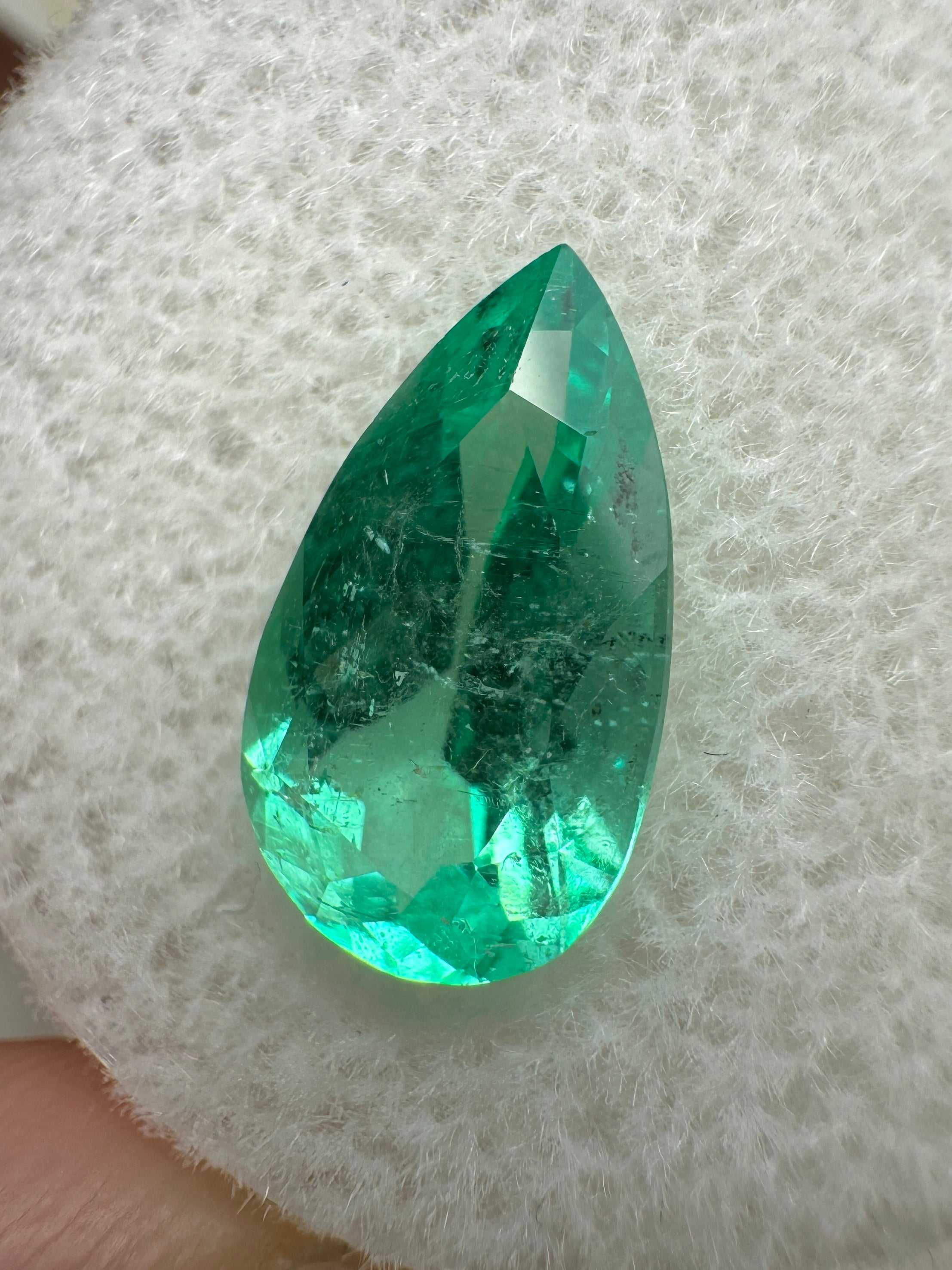 2.22 Carat Transparent Natural Loose Colombian Emerald-Pear Cut - JR Colombian Emeralds