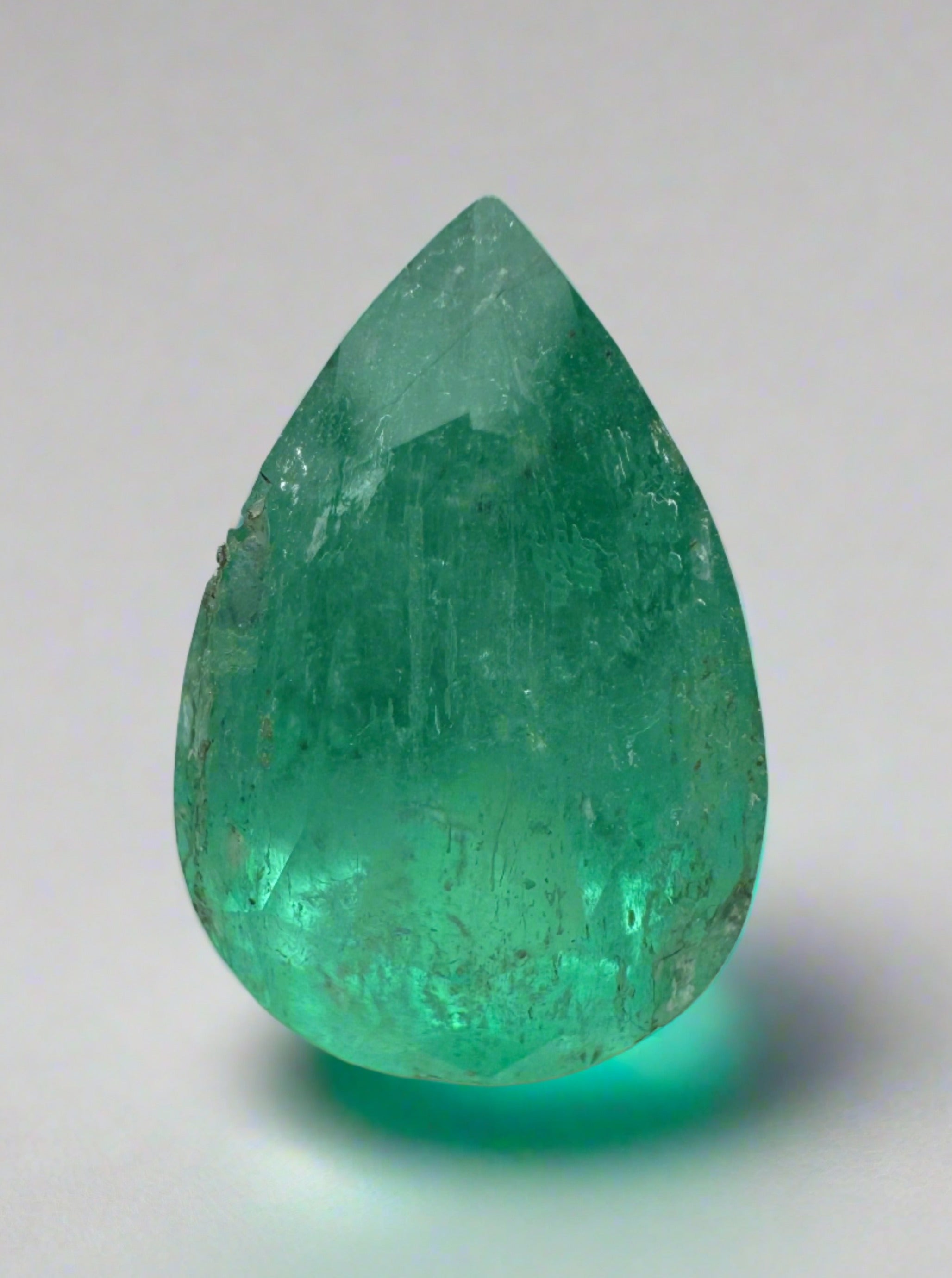 2.25 Carat Mossy Green Natural Loose Colombian Emerald-Pear Cut - JR Colombian Emeralds