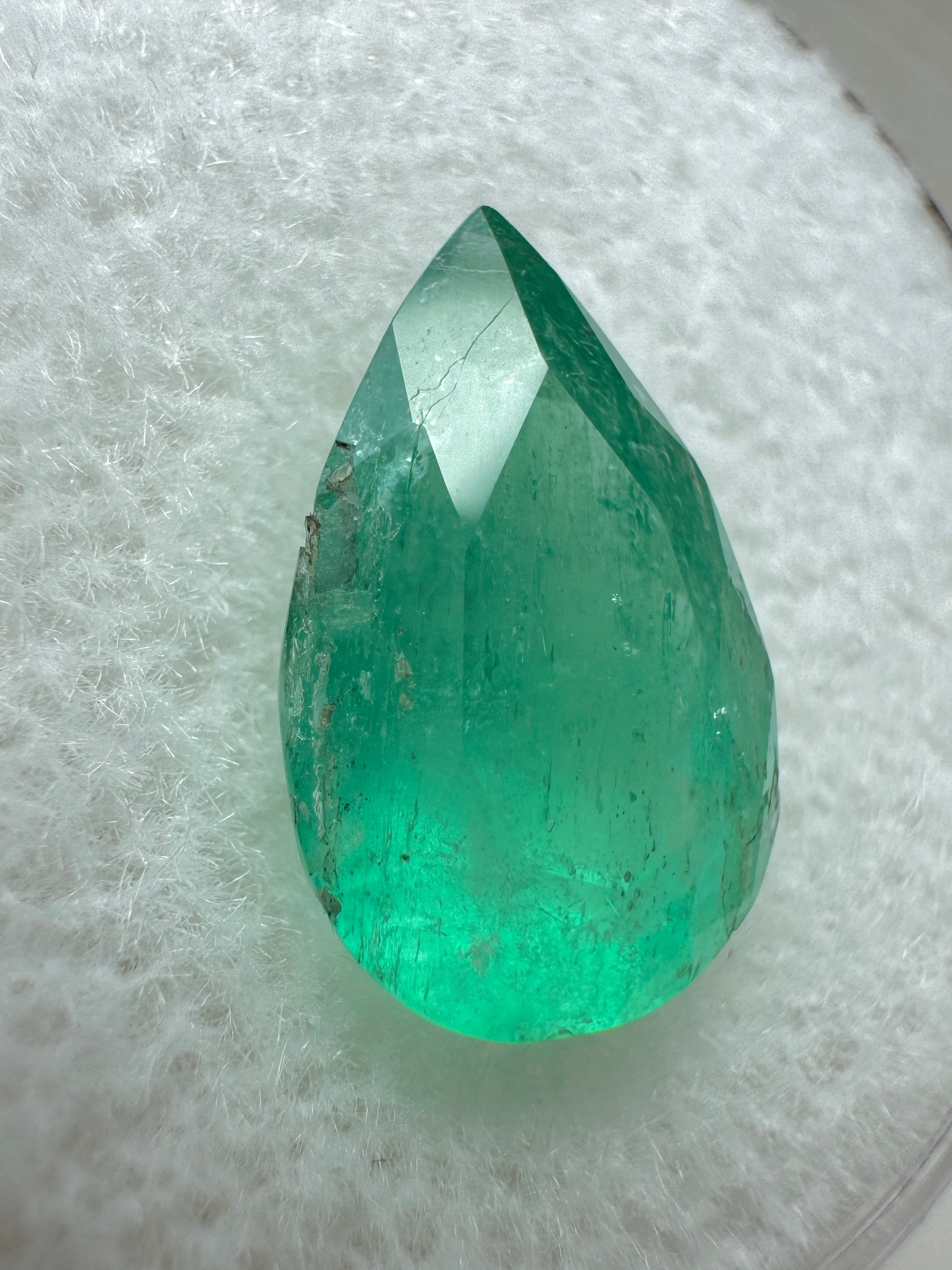 2.25 Carat Mossy Green Natural Loose Colombian Emerald-Pear Cut - JR Colombian Emeralds