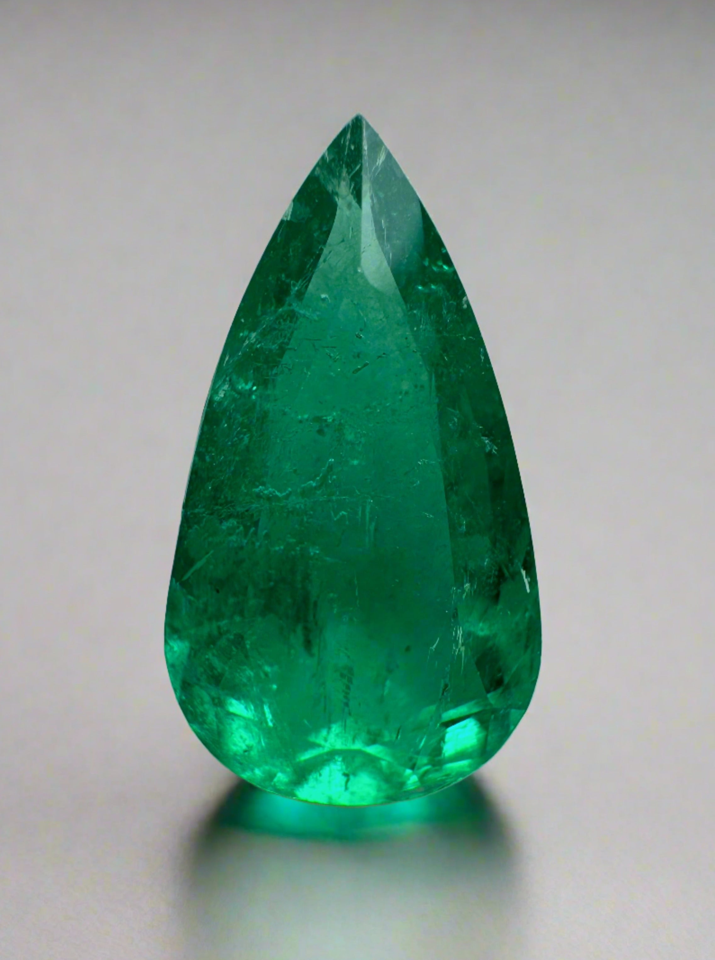 2.31 Carat Vivid Blue Green Natural Loose Colombian Emerald-Pear Cut - JR Colombian Emeralds