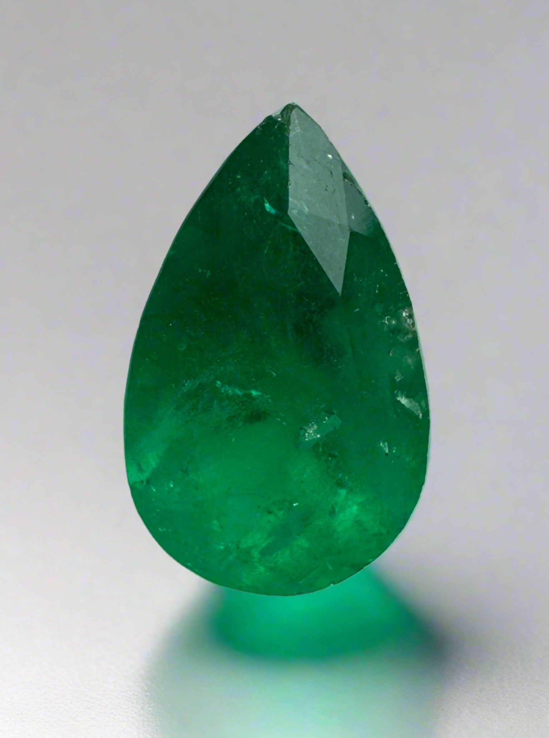 2.34 Carat Intense Green Natural Loose Colombian Emerald-Pear Cut - JR Colombian Emeralds