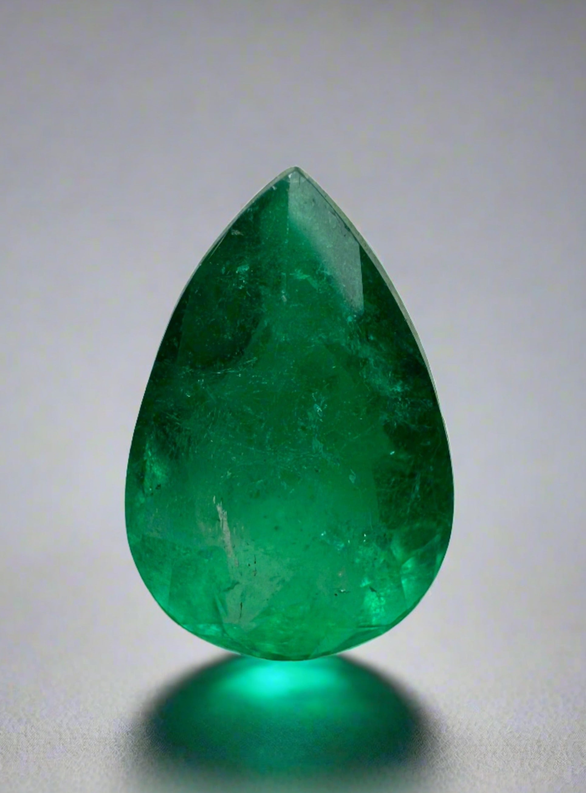 2.37 Carat Intense Green Natural Loose Colombian Emerald-Pear Cut - JR Colombian Emeralds