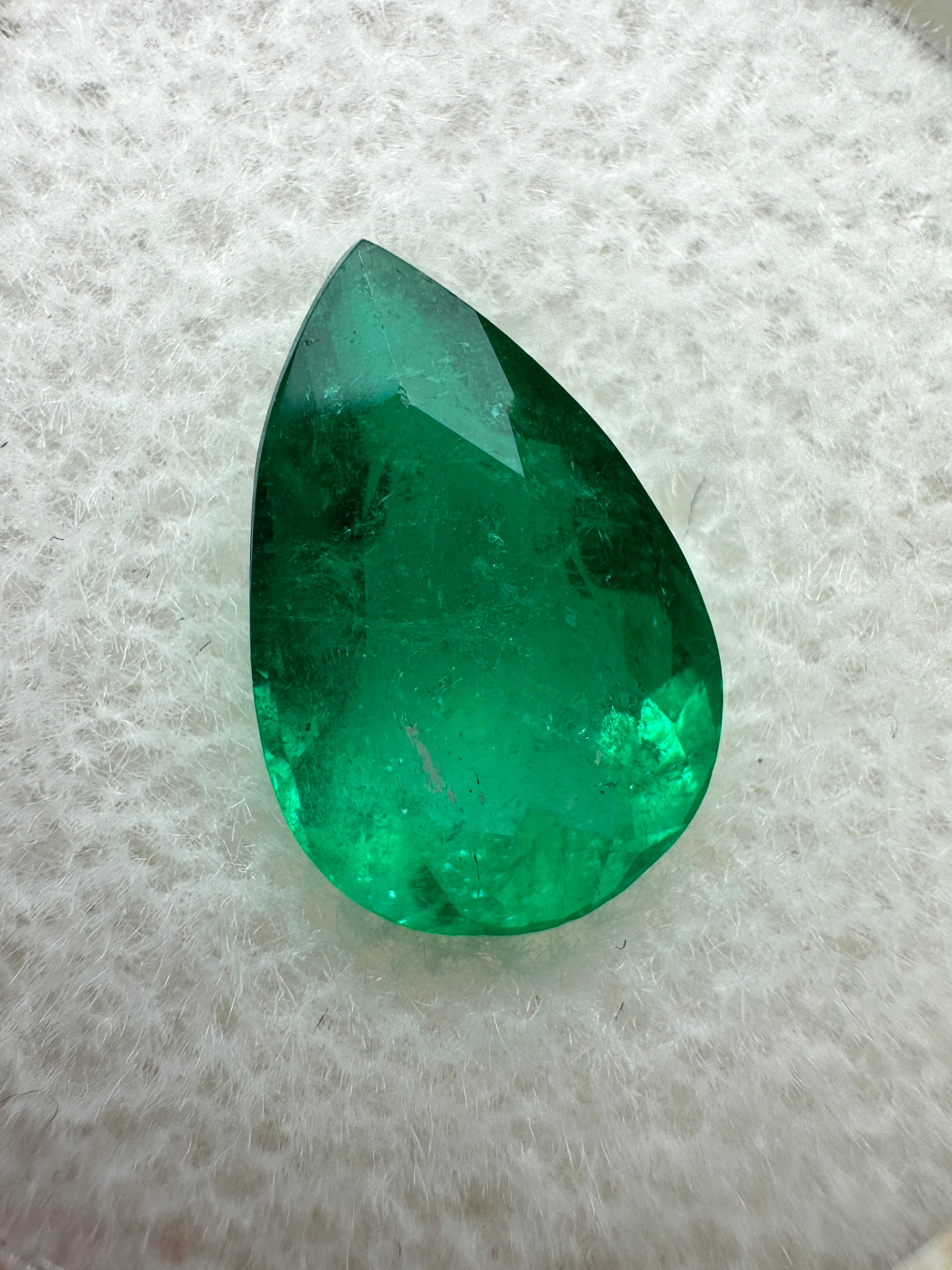 2.37 Carat Intense Green Natural Loose Colombian Emerald-Pear Cut - JR Colombian Emeralds