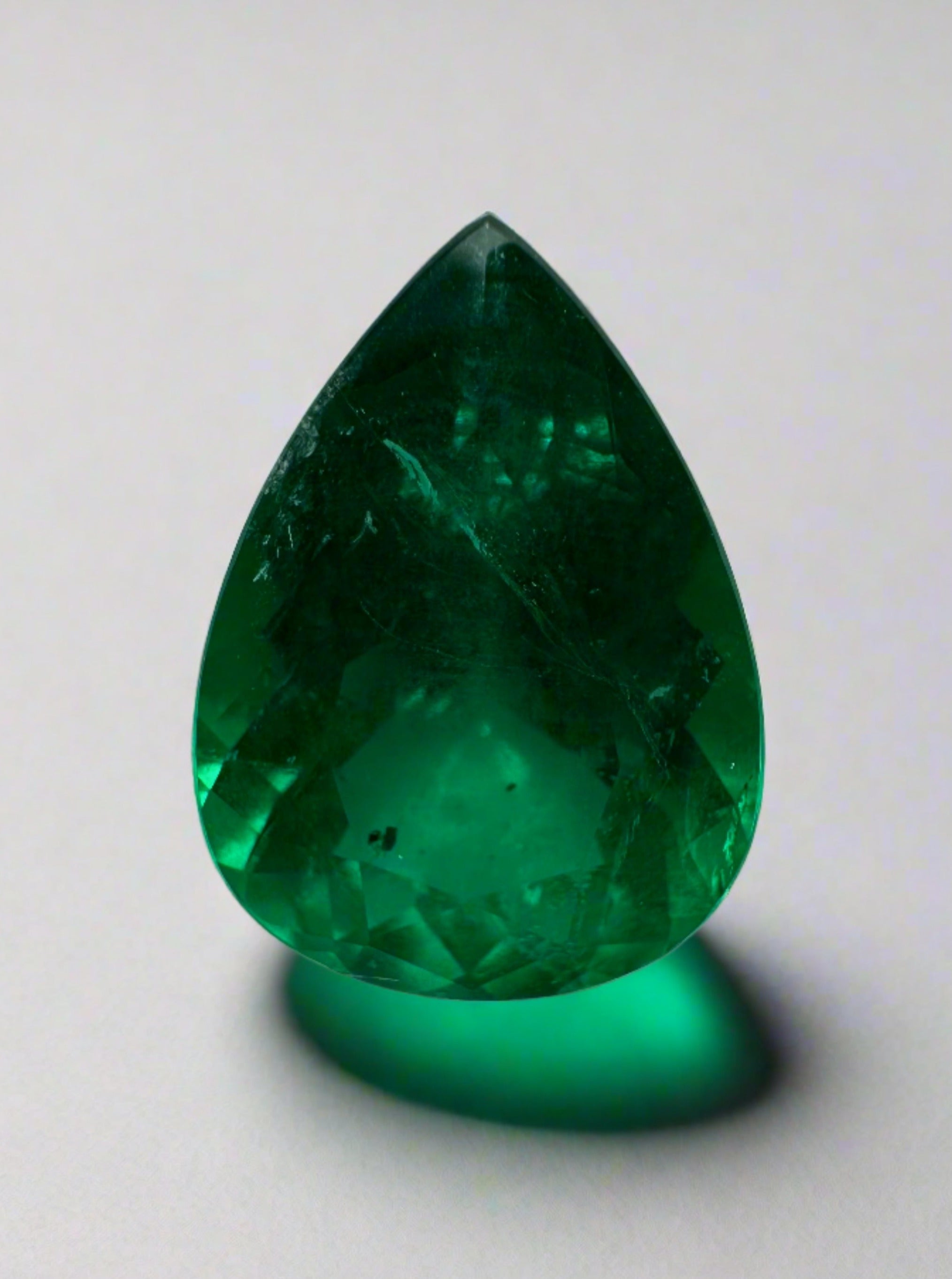 2.46 carat AAA+ Intense Green Natural Loose Brazilian Emerald-Pear Cut - JR Colombian Emeralds