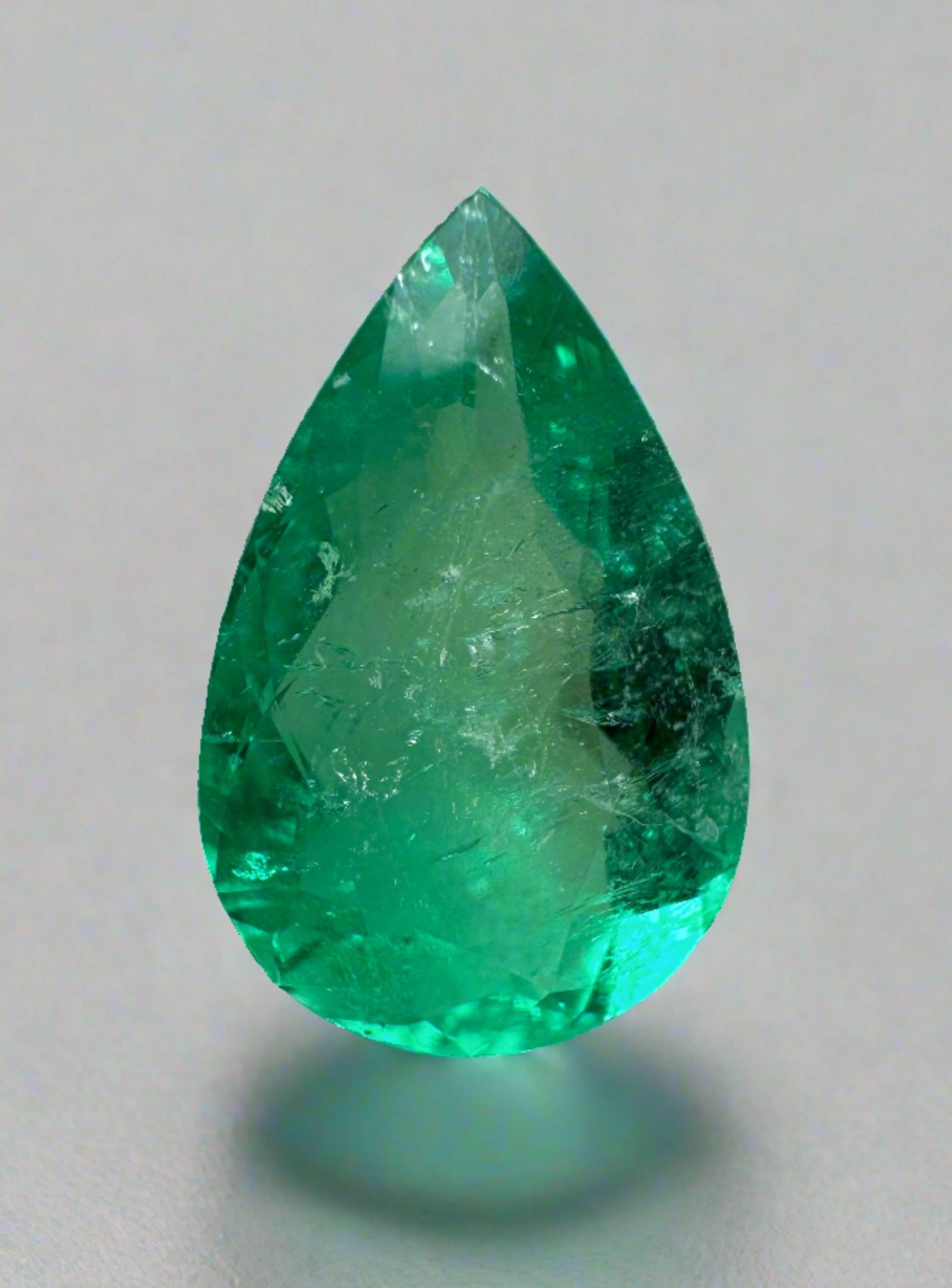 2.51 Carat 12.5x8 Green Natural Loose Colombian Emerald-Pear Cut - JR Colombian Emeralds