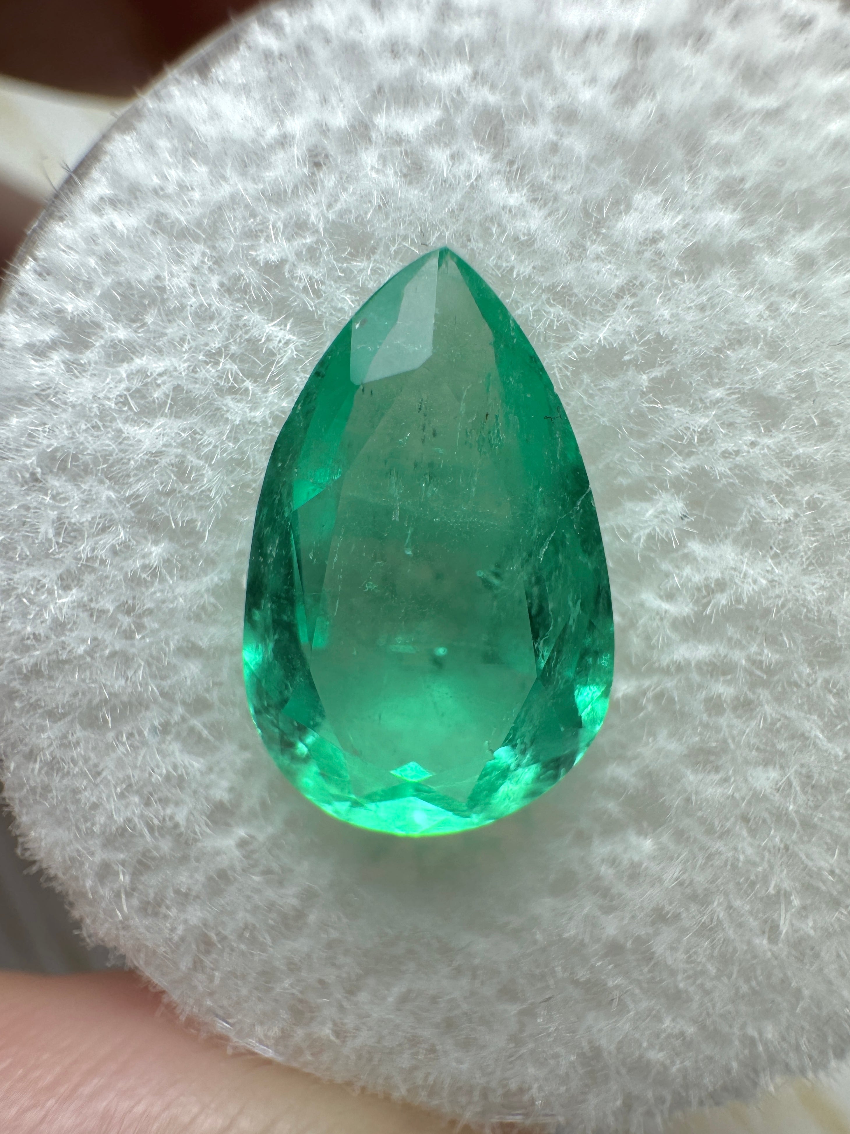 2.52 Carat Color Band Green Natural Loose Colombian Emerald-Pear Cut - JR Colombian Emeralds