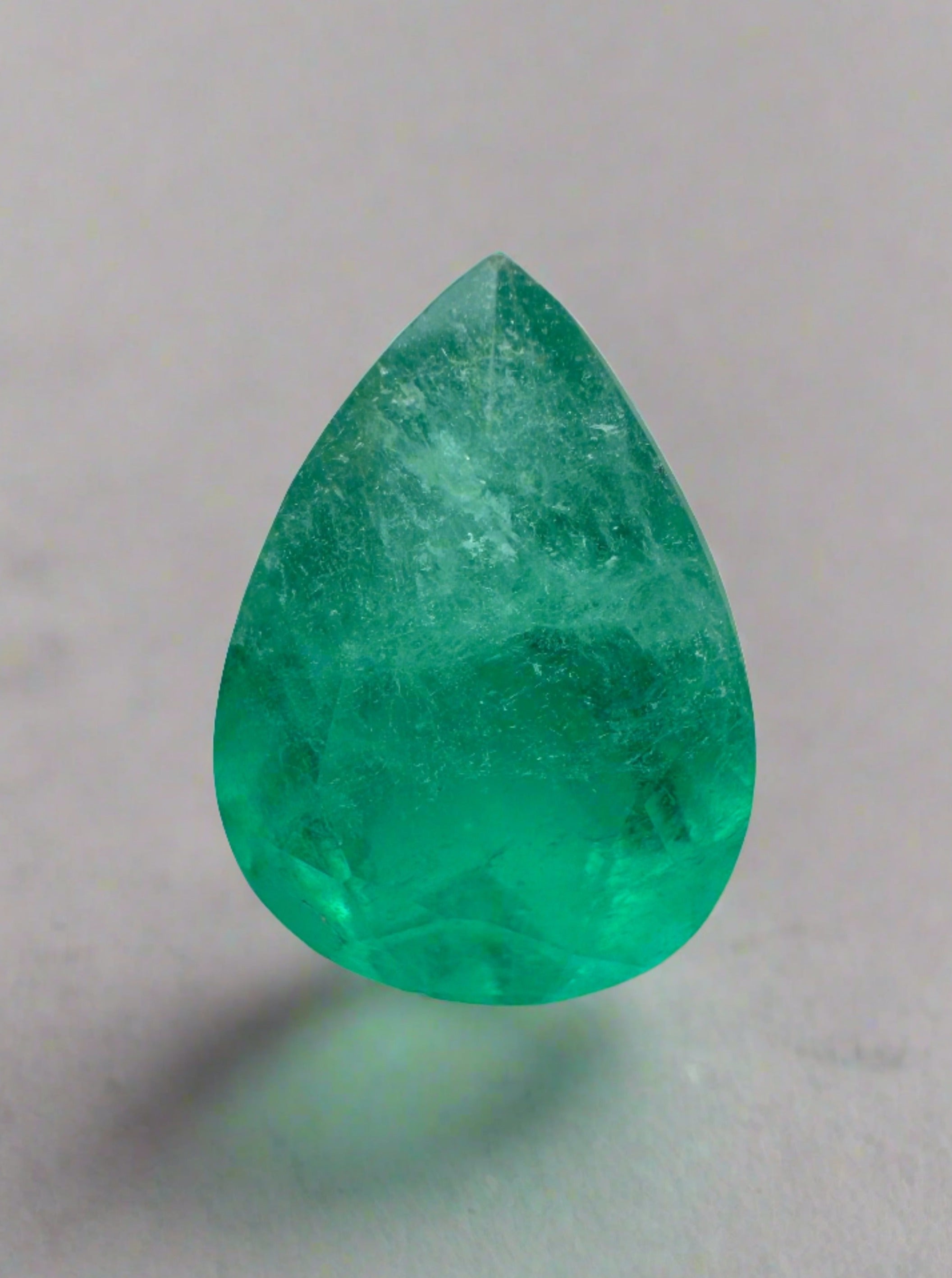 2.59 Carat 11x8 Green Natural Loose Colombian Emerald-Pear Cut - JR Colombian Emeralds