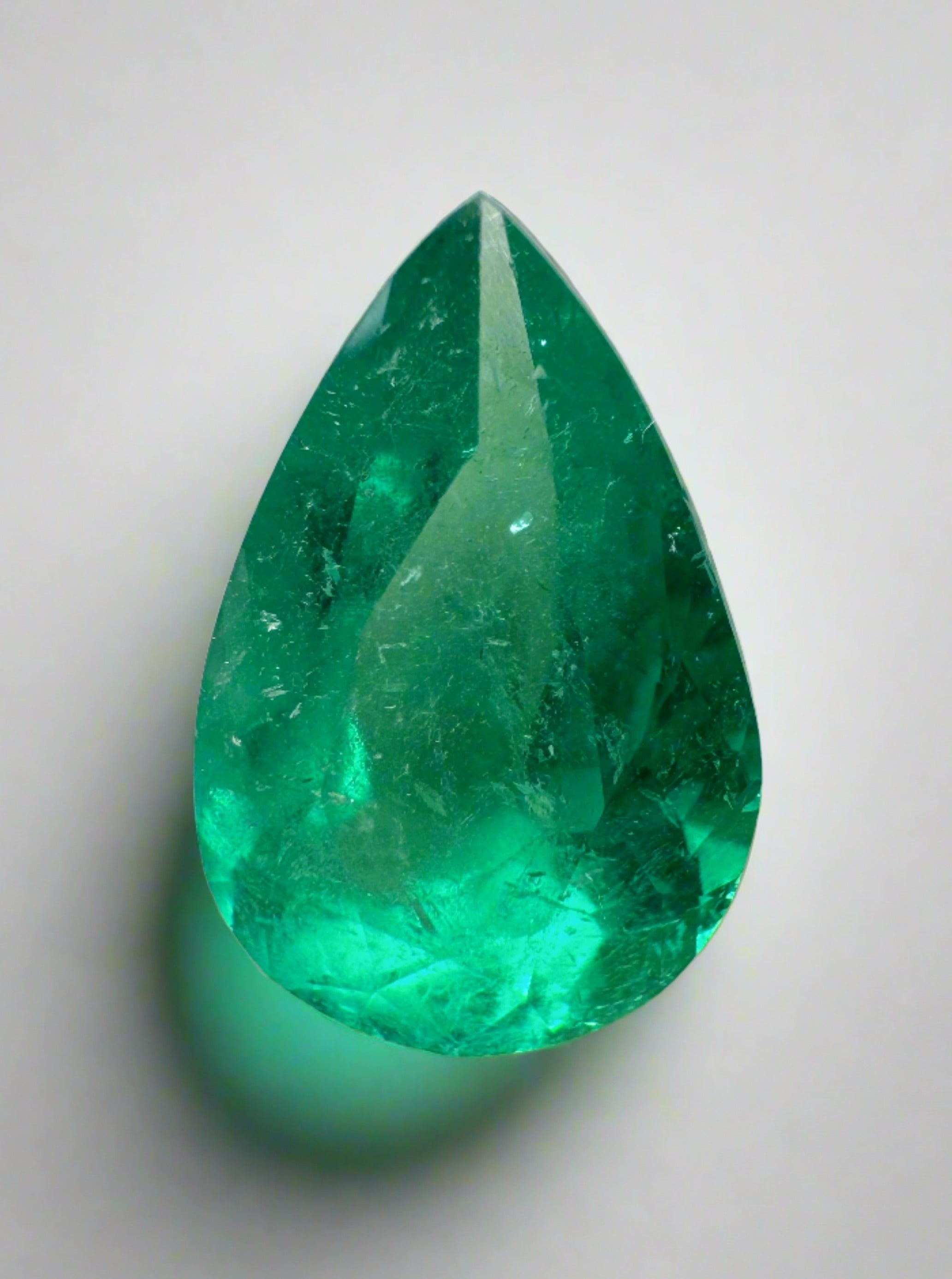 2.65 carat 12.5x8 Medium Green Natural Loose Colombian Emerald-Pear Cut - JR Colombian Emeralds