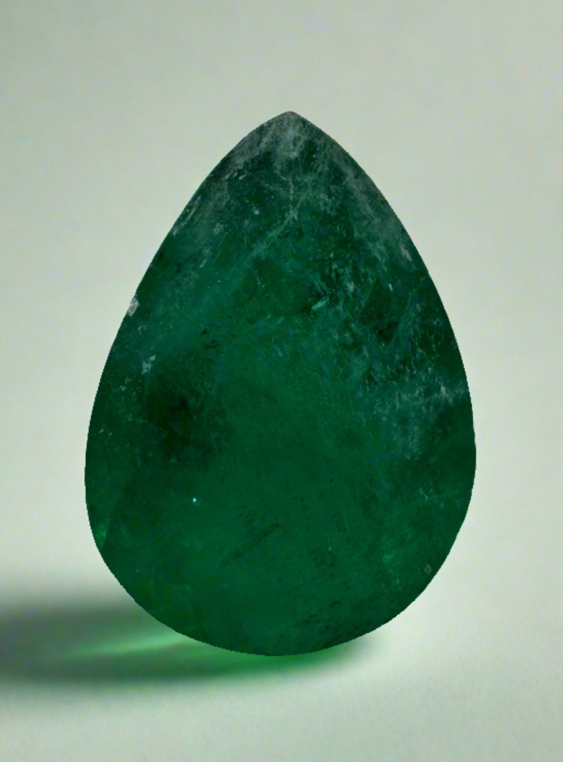 2.70 Carat Dark Green Natural Loose Colombian Emerald-Pear Cut - JR Colombian Emeralds