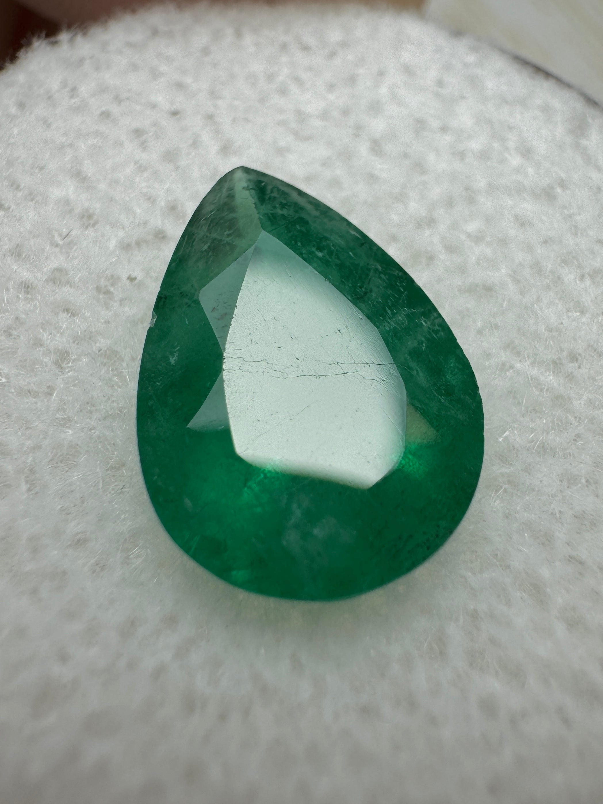 2.70 Carat Dark Green Natural Loose Colombian Emerald-Pear Cut - JR Colombian Emeralds