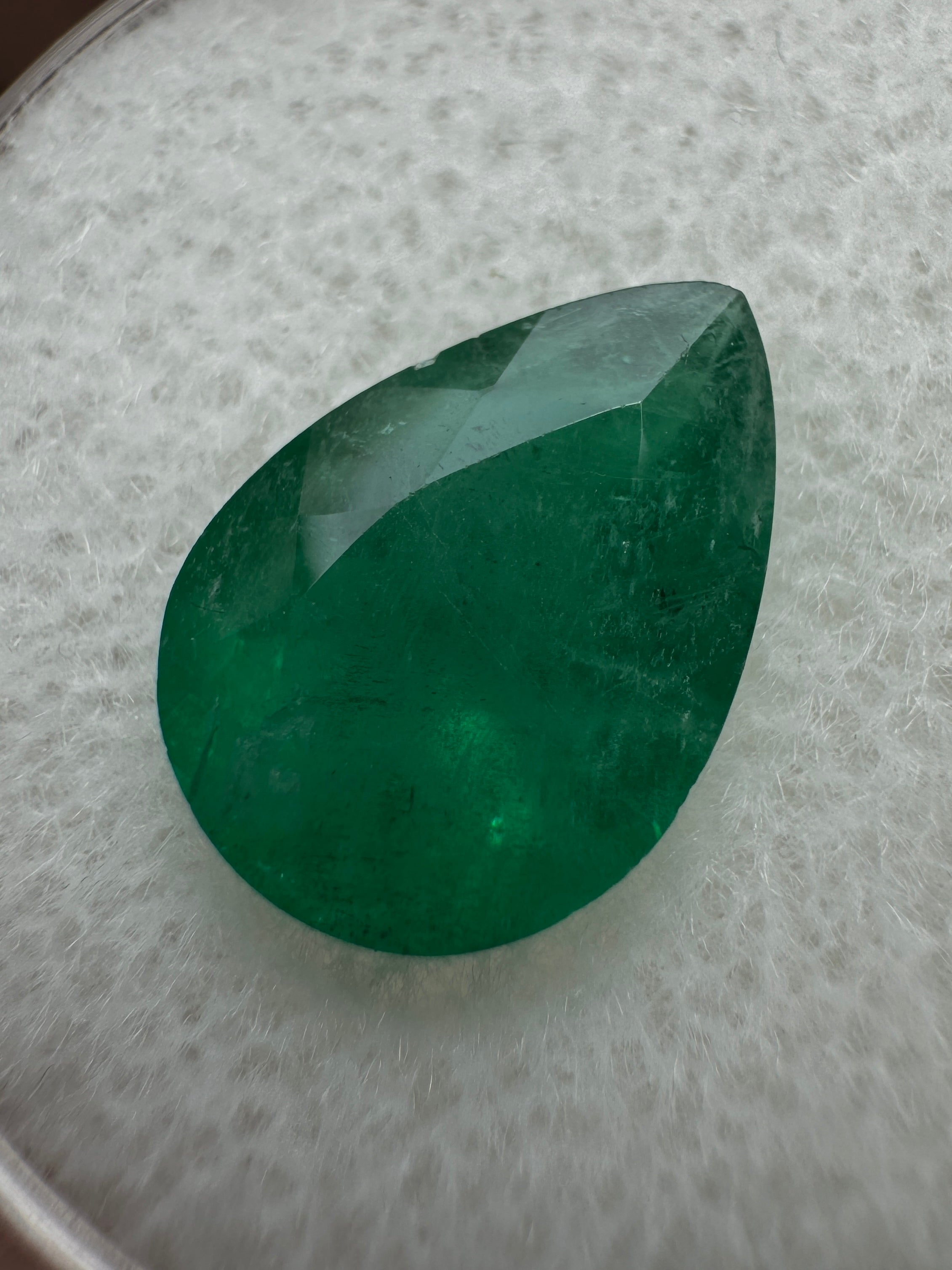 2.70 Carat Dark Green Natural Loose Colombian Emerald-Pear Cut - JR Colombian Emeralds