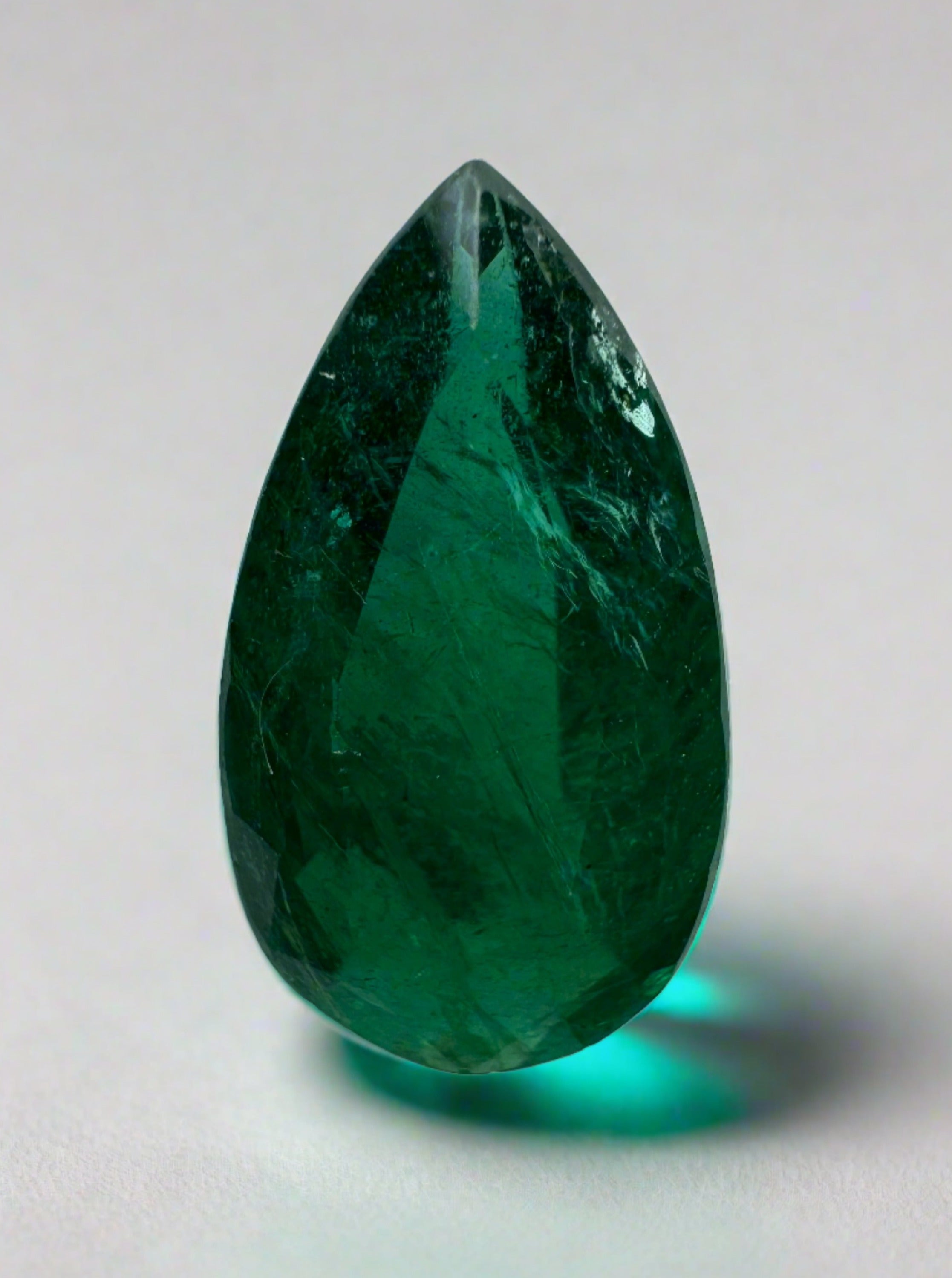 2.72 Carat 13.8x7.6 Deep Green Natural Loose Zambian Emerald-Pear Cut - JR Colombian Emeralds