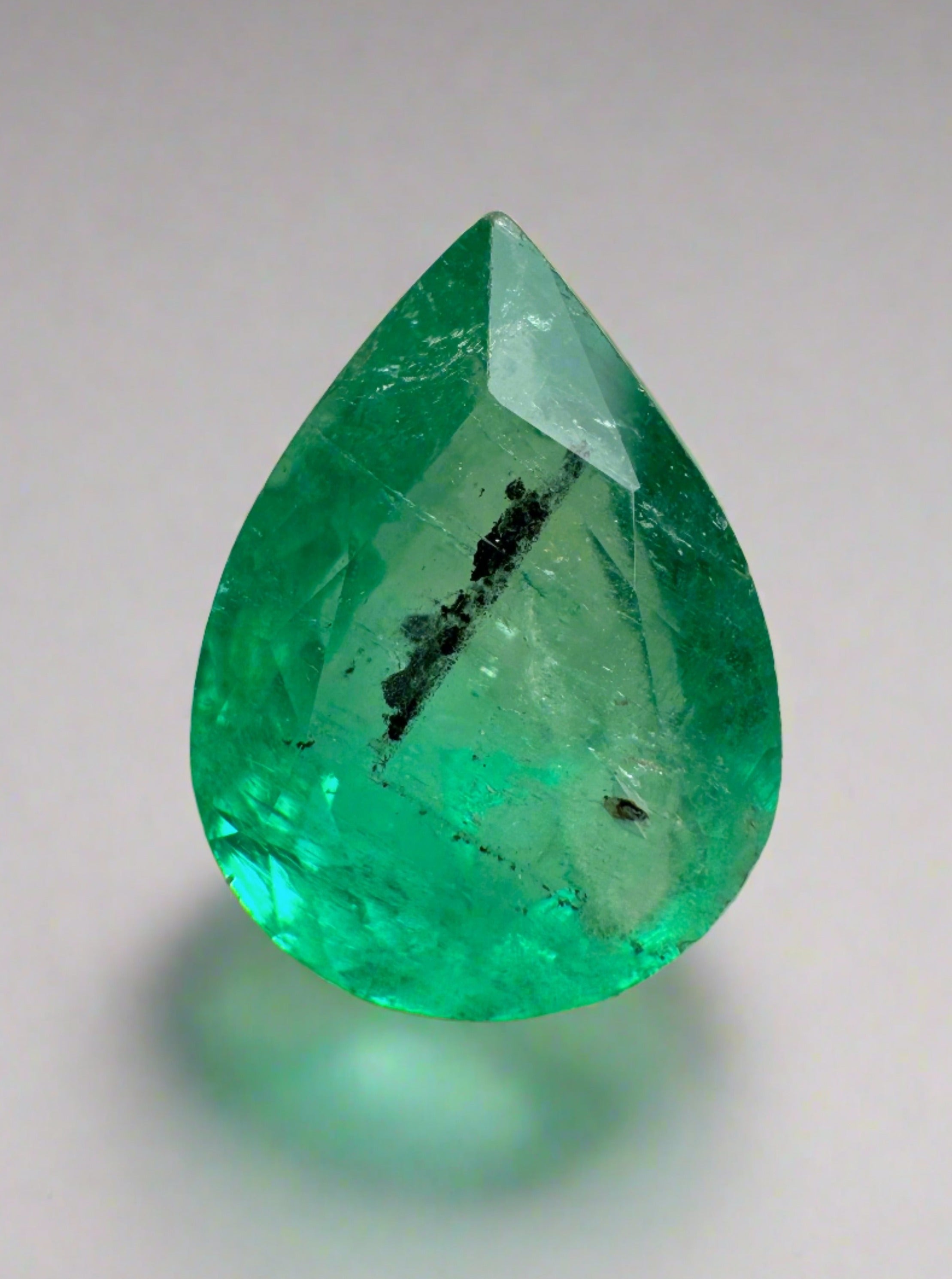 2.77 Carat Imperfectly Perfect Green Natural Loose Colombian Emerald-Pear Cut - JR Colombian Emeralds