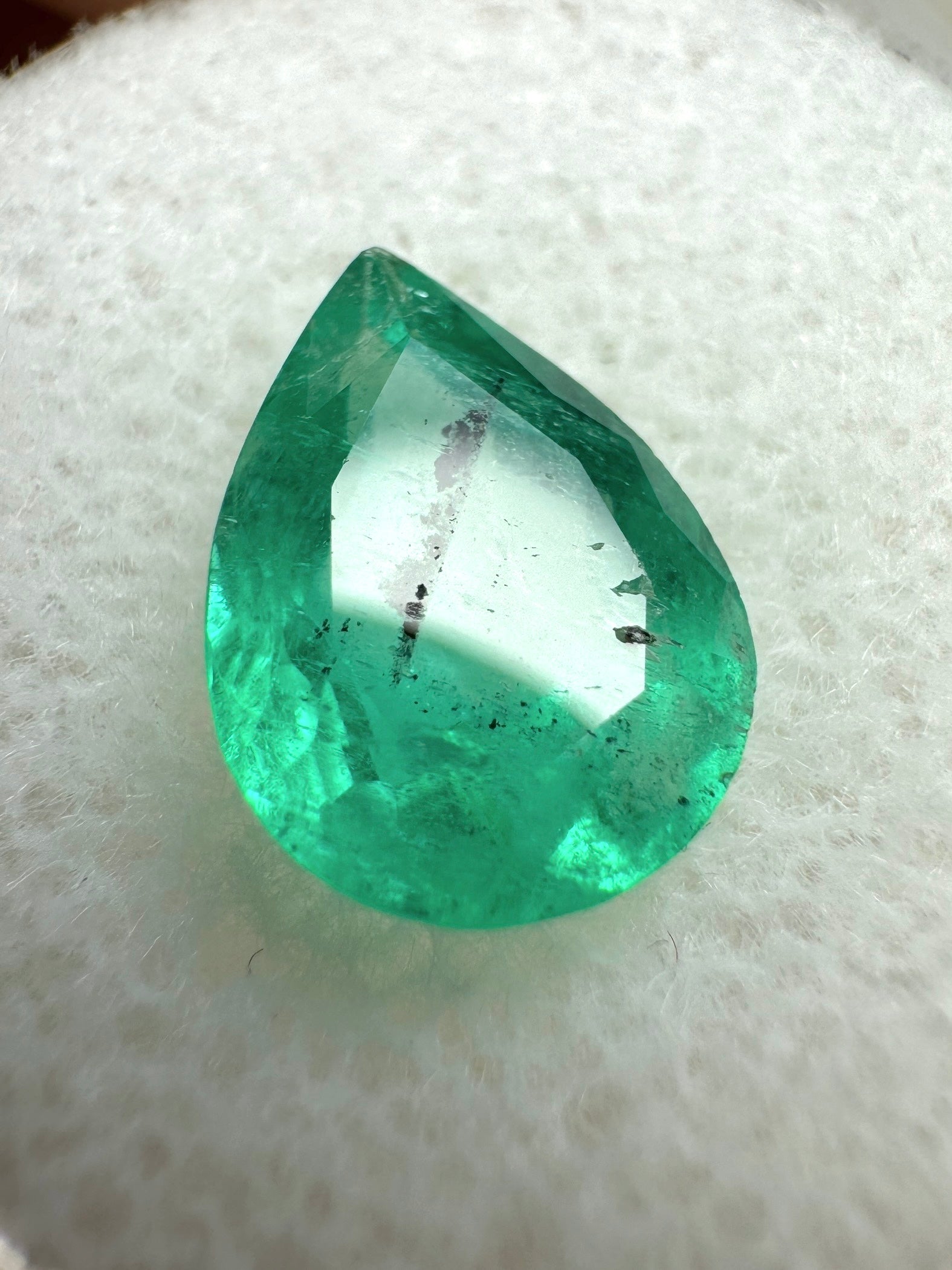 2.77 Carat Imperfectly Perfect Green Natural Loose Colombian Emerald-Pear Cut - JR Colombian Emeralds