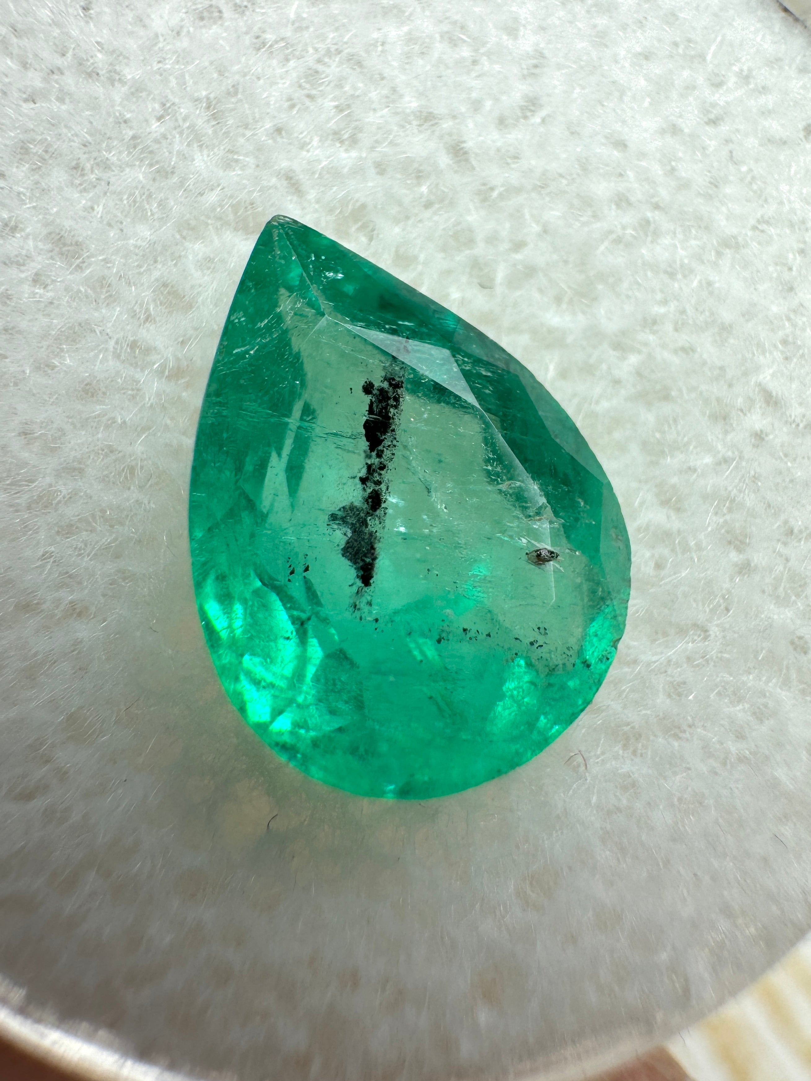 2.77 Carat Imperfectly Perfect Green Natural Loose Colombian Emerald-Pear Cut - JR Colombian Emeralds