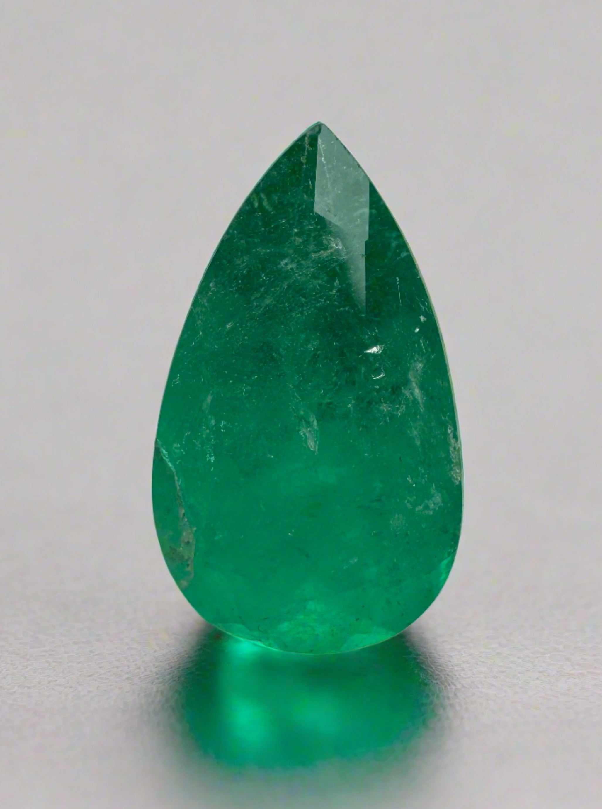 2.81 Carat 12.9x7.6 Green Natural Loose Colombian Emerald-Pear Cut - JR Colombian Emeralds