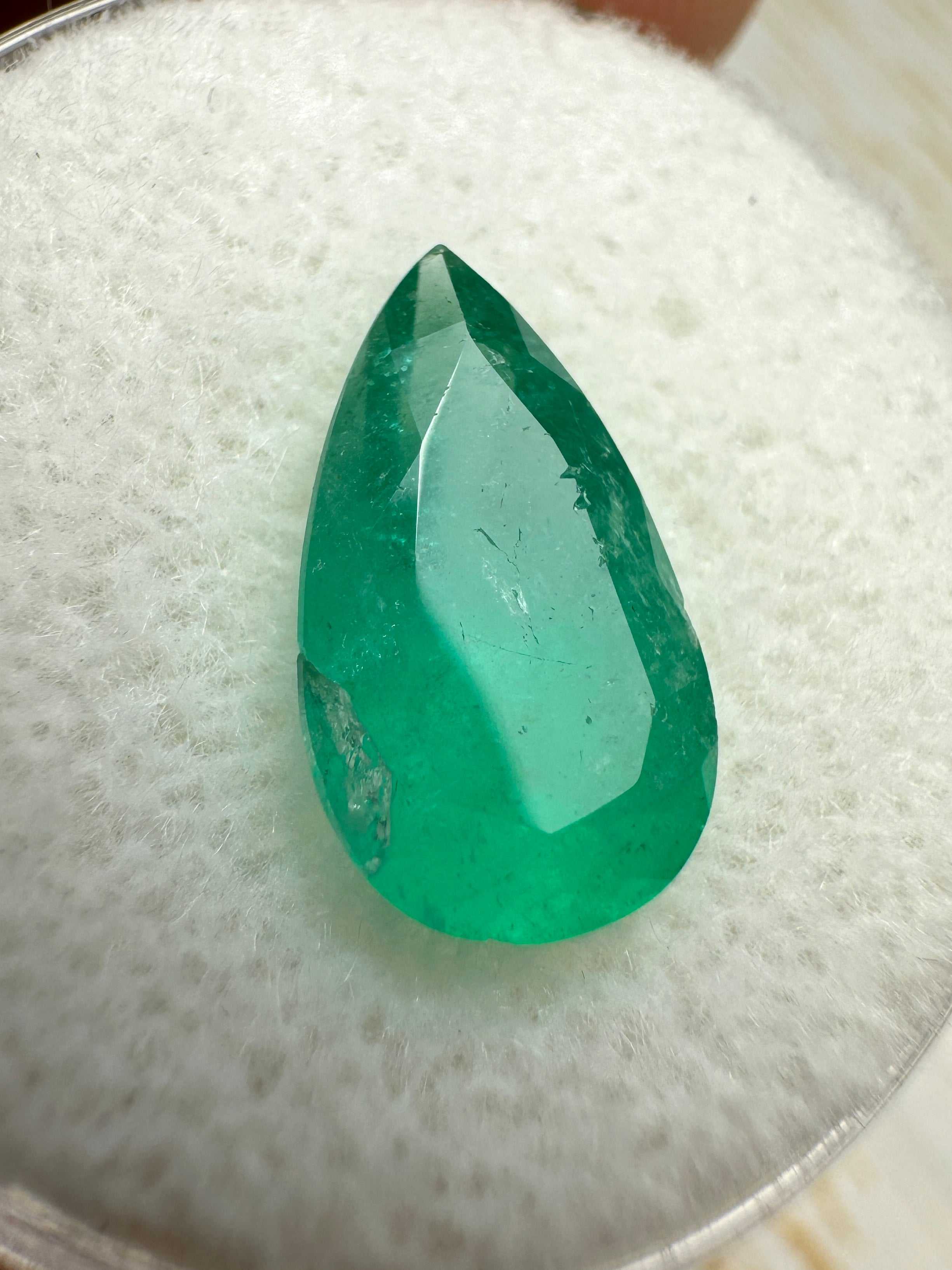 2.81 Carat 12.9x7.6 Green Natural Loose Colombian Emerald-Pear Cut - JR Colombian Emeralds