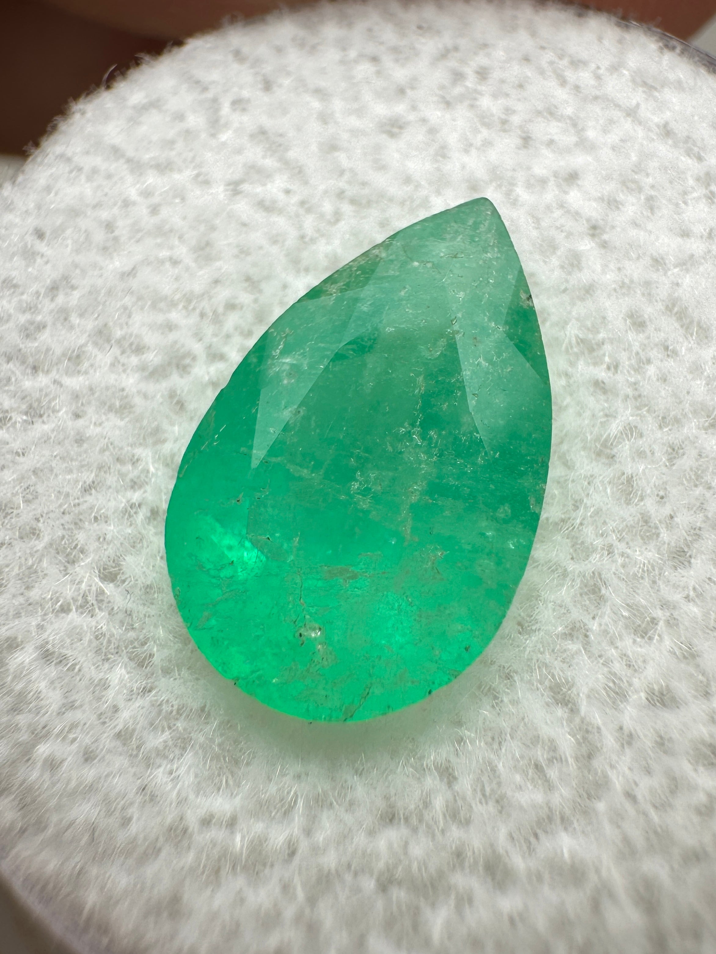 2.92 Carat Yellowish Green Natural Loose Colombian Emerald-Pear Cut - JR Colombian Emeralds