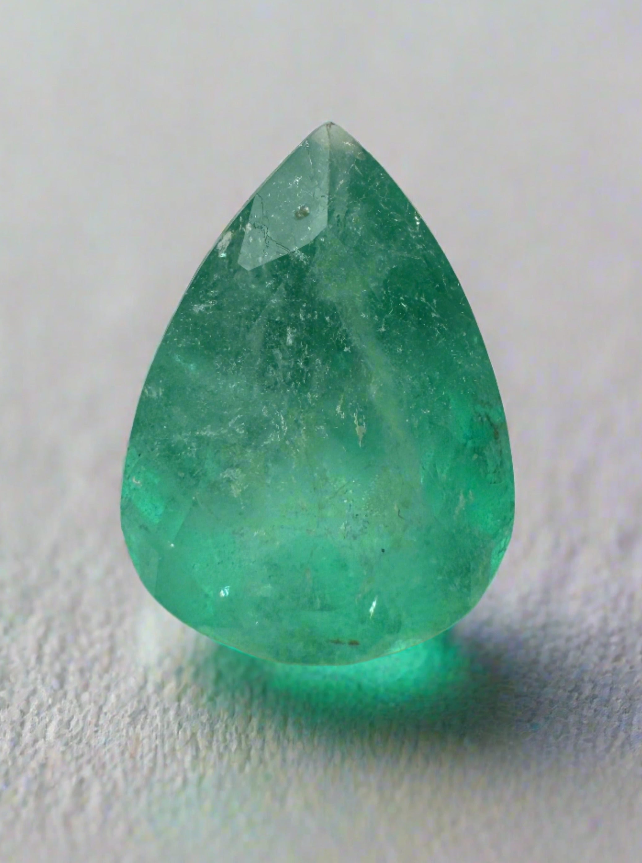 3.0 Carat Chunky Bluish Green Natural Loose Colombian Emerald-Pear Cut - JR Colombian Emeralds