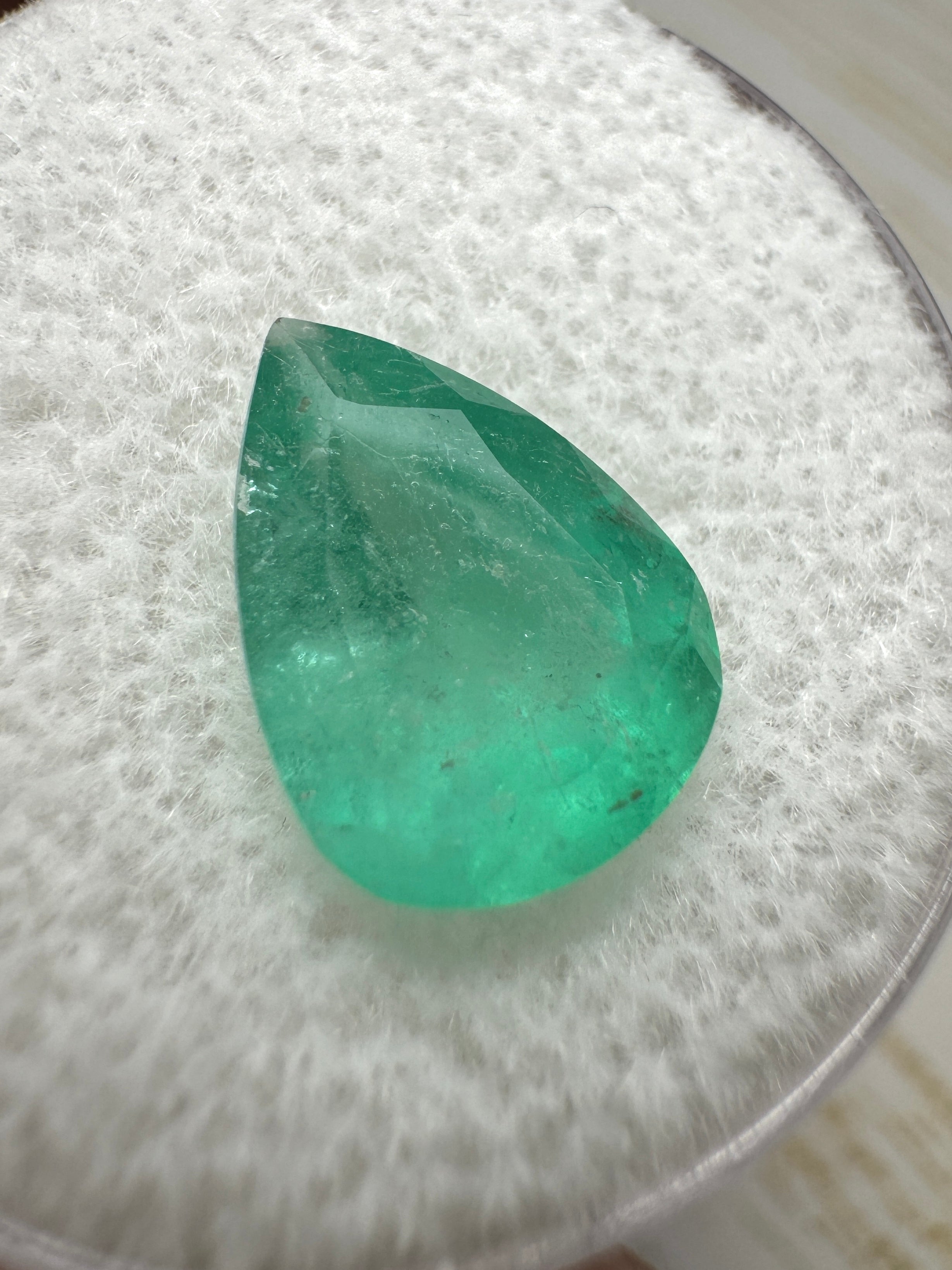 3.0 Carat Chunky Bluish Green Natural Loose Colombian Emerald-Pear Cut - JR Colombian Emeralds