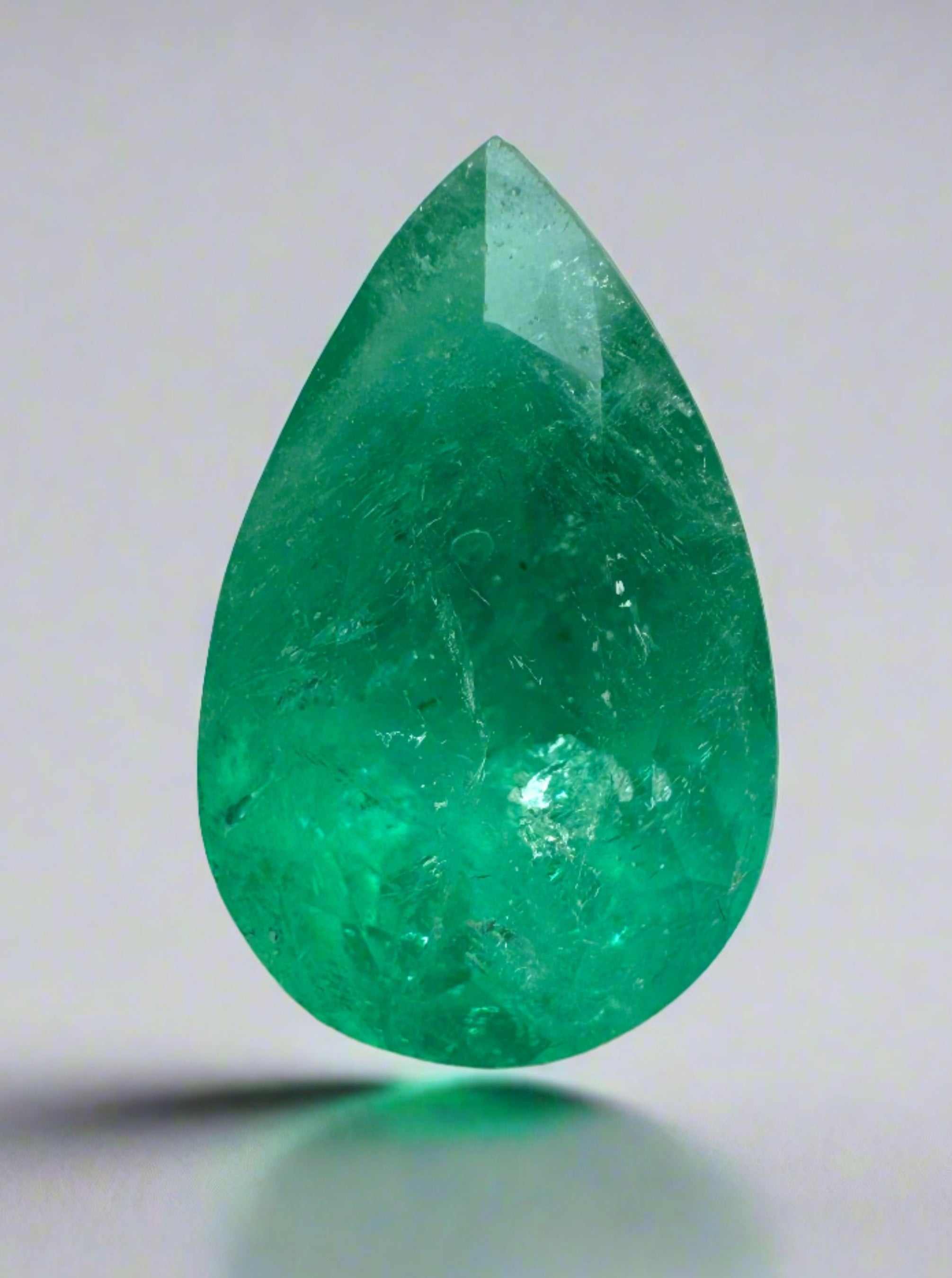 3.02 Carat 12.3x7.8 Green Natural Loose Colombian Emerald-Pear Cut - JR Colombian Emeralds