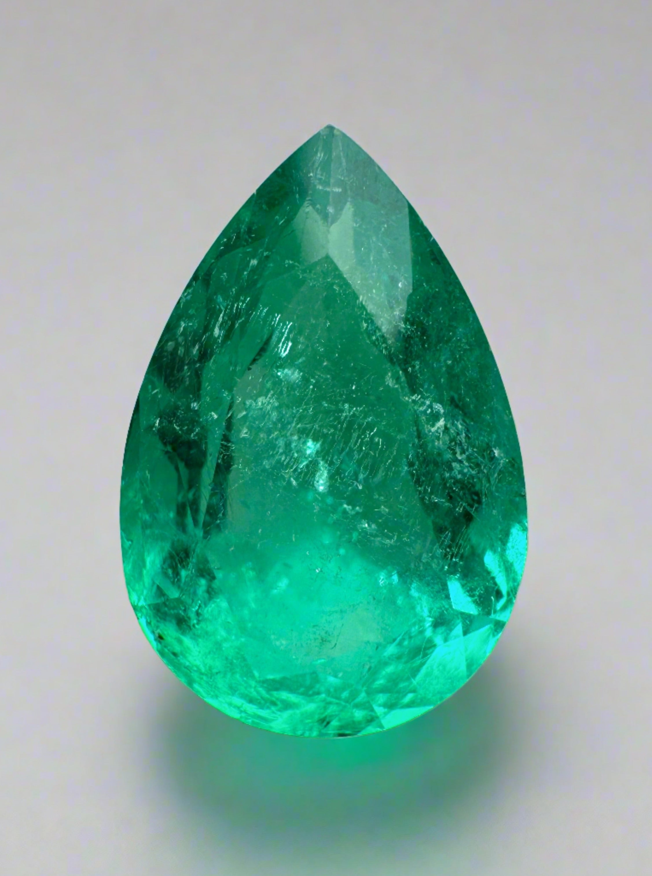 3.72 Carat Transparent Natural Loose Colombian Emerald-Pear Cut - JR Colombian Emeralds