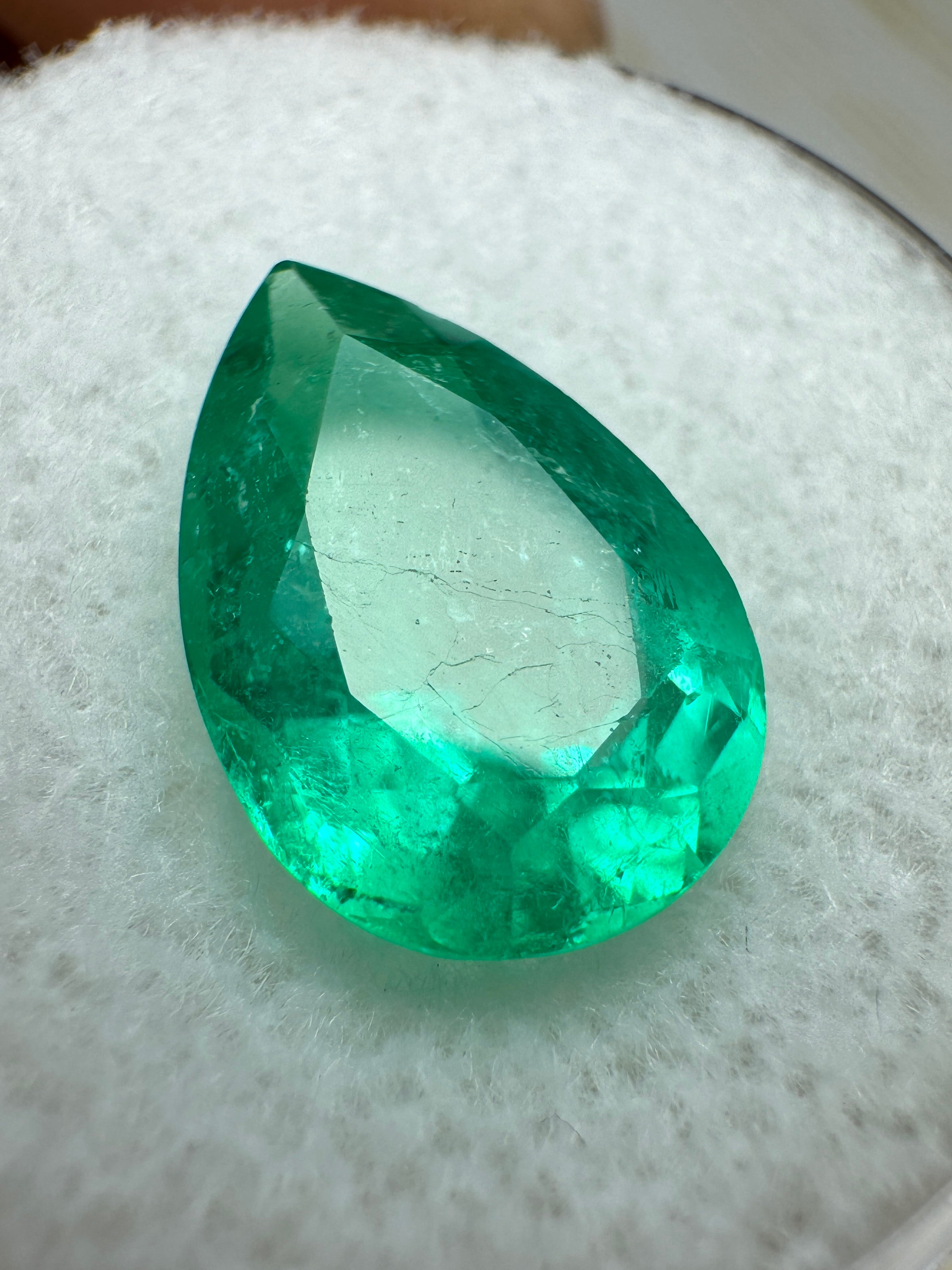 3.72 Carat Transparent Natural Loose Colombian Emerald-Pear Cut - JR Colombian Emeralds