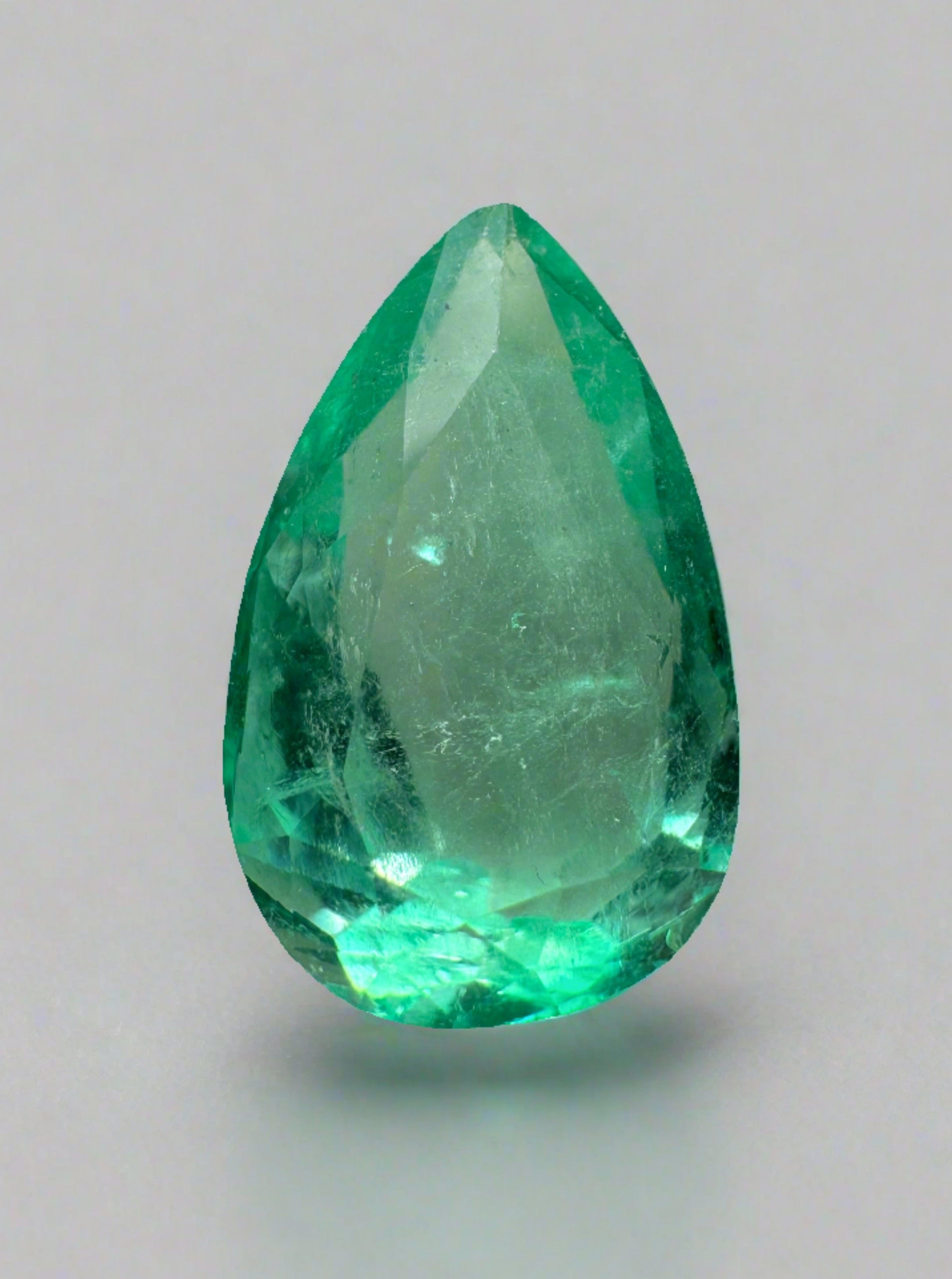 4.0 Carat Crystal Clean Green Natural Loose Colombian Emerald-Pear Cut - JR Colombian Emeralds