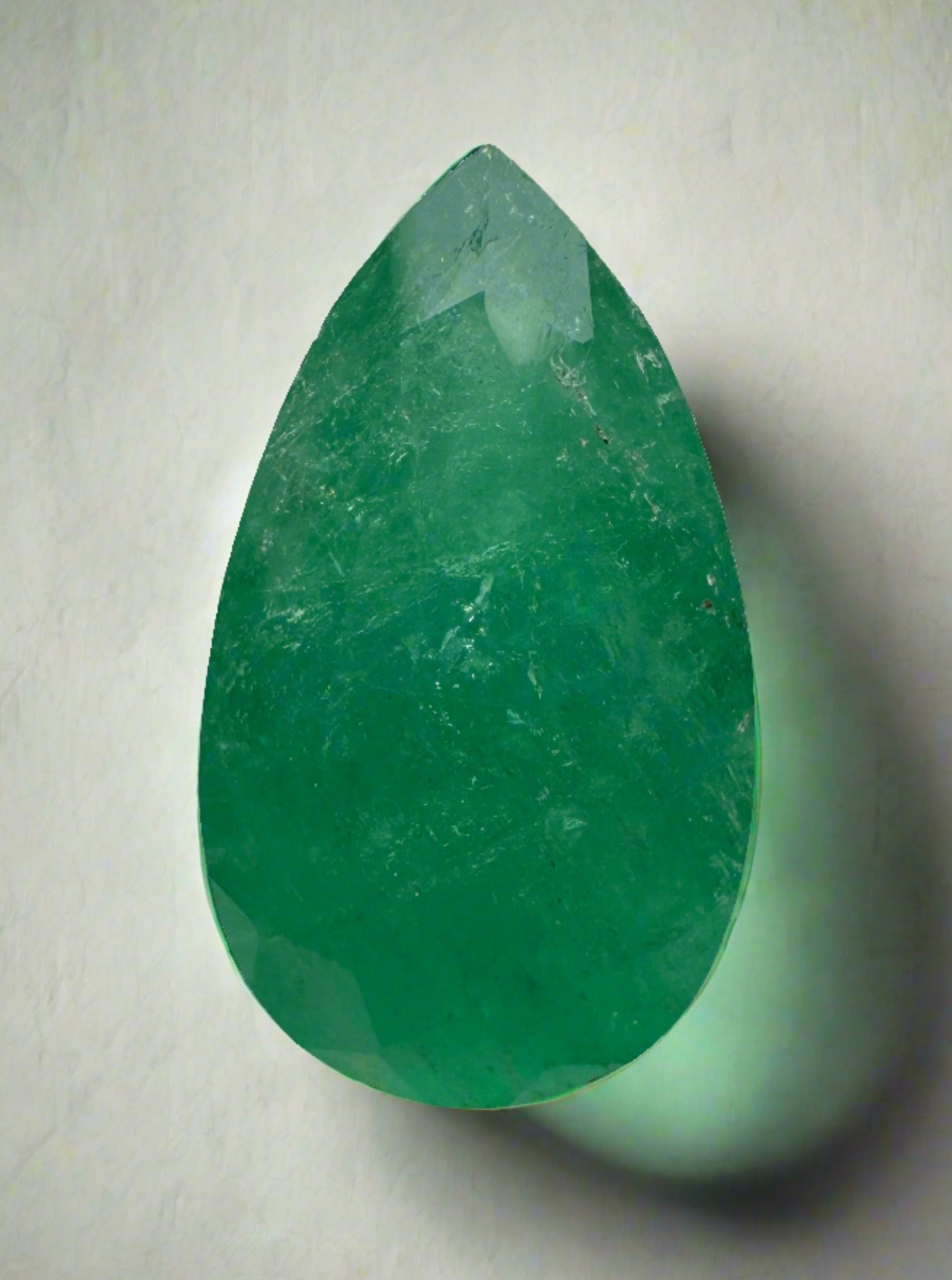 4.05 Carat Forest Natural Loose Colombian Emerald-Pear Cut - JR Colombian Emeralds