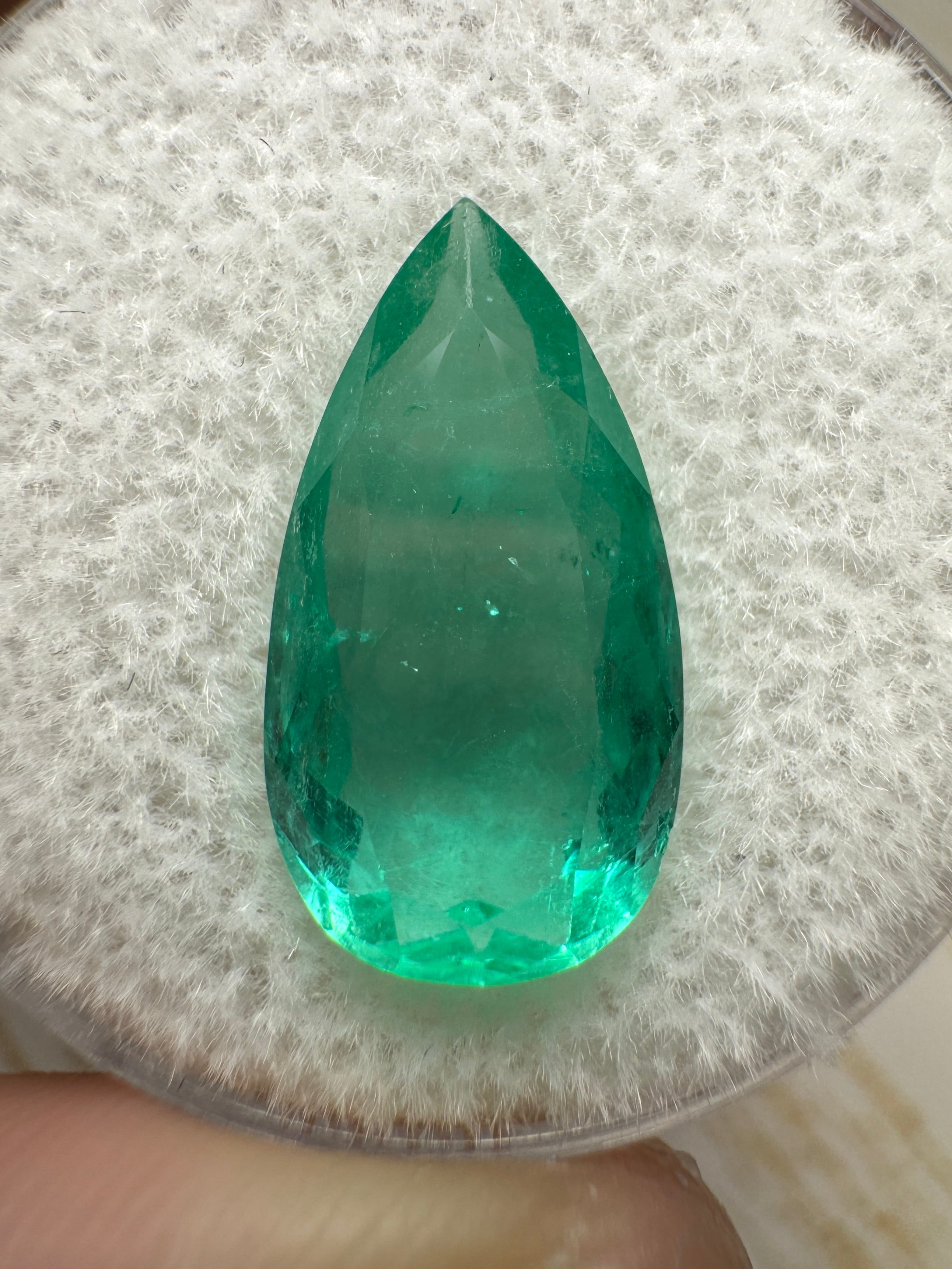 4.13 Carat Unique Color Bands Natural Loose Colombian Emerald-Pear Cut - JR Colombian Emeralds