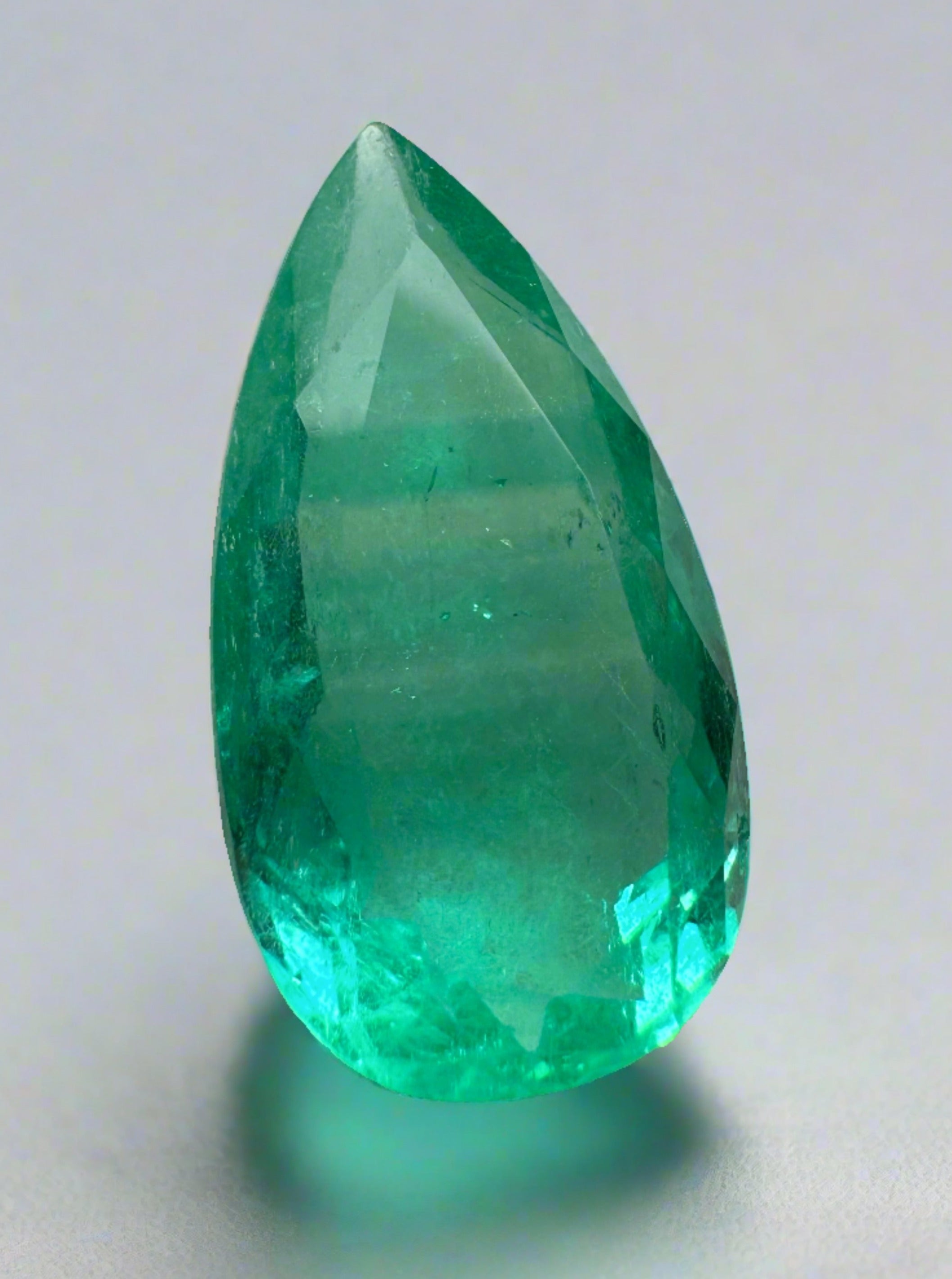 4.13 Carat Unique Color Bands Natural Loose Colombian Emerald-Pear Cut - JR Colombian Emeralds