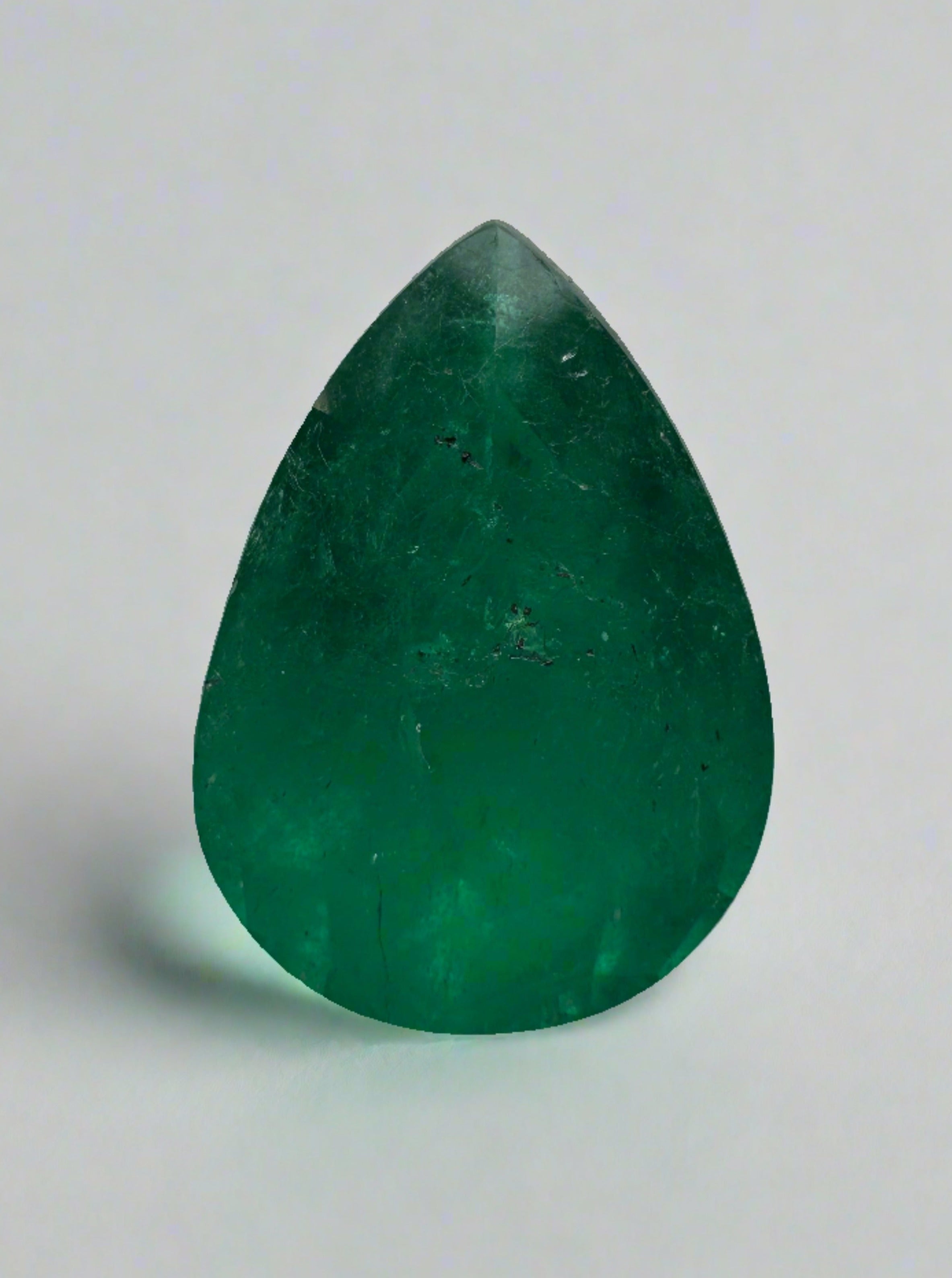 5.0 Carat 14x10 Dark Green Natural Loose Colombian Emerald-Pear Cut - JR Colombian Emeralds