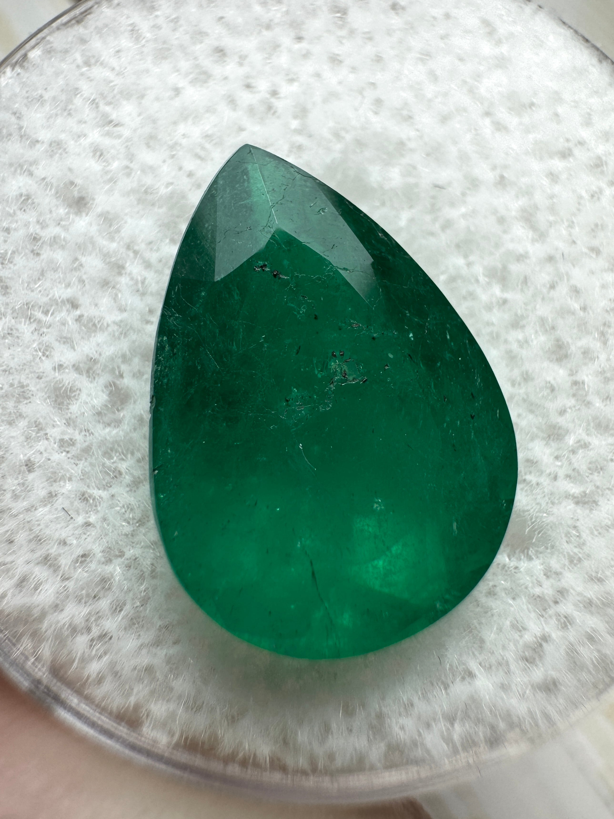 5.0 Carat 14x10 Dark Green Natural Loose Colombian Emerald-Pear Cut - JR Colombian Emeralds